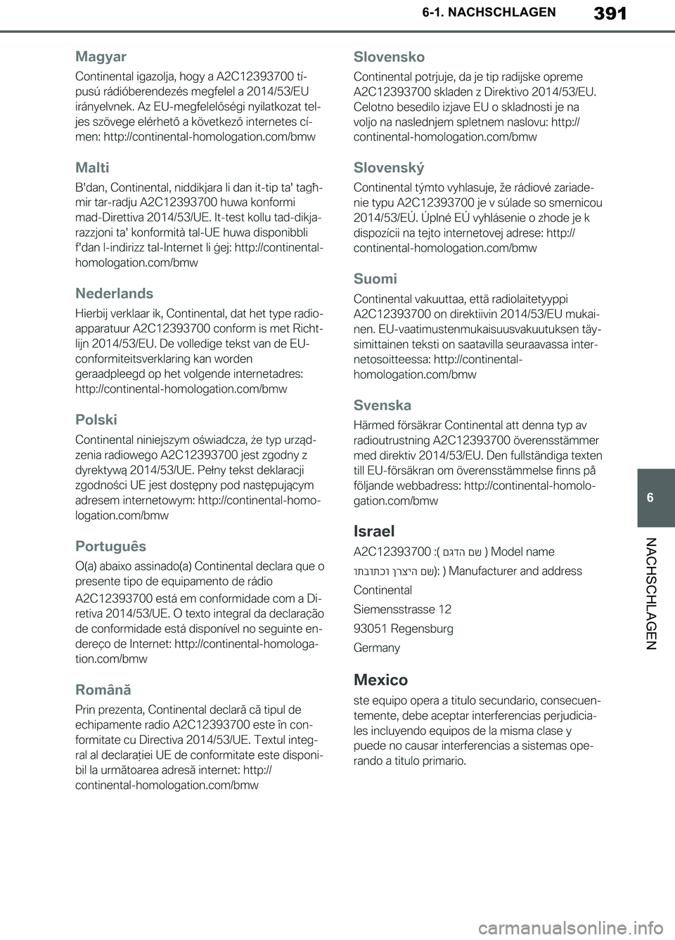 TOYOTA SUPRA 2019  Betriebsanleitungen (in German) 391
6
Supra Owner’s Manual_EM
6-1. NACHSCHLAGEN
NACHSCHLAGEN
Supra_OM_German_OM99T07M.book  391 ページ  ２０１９年２月２０日　水曜日　午前１１時１６分 
