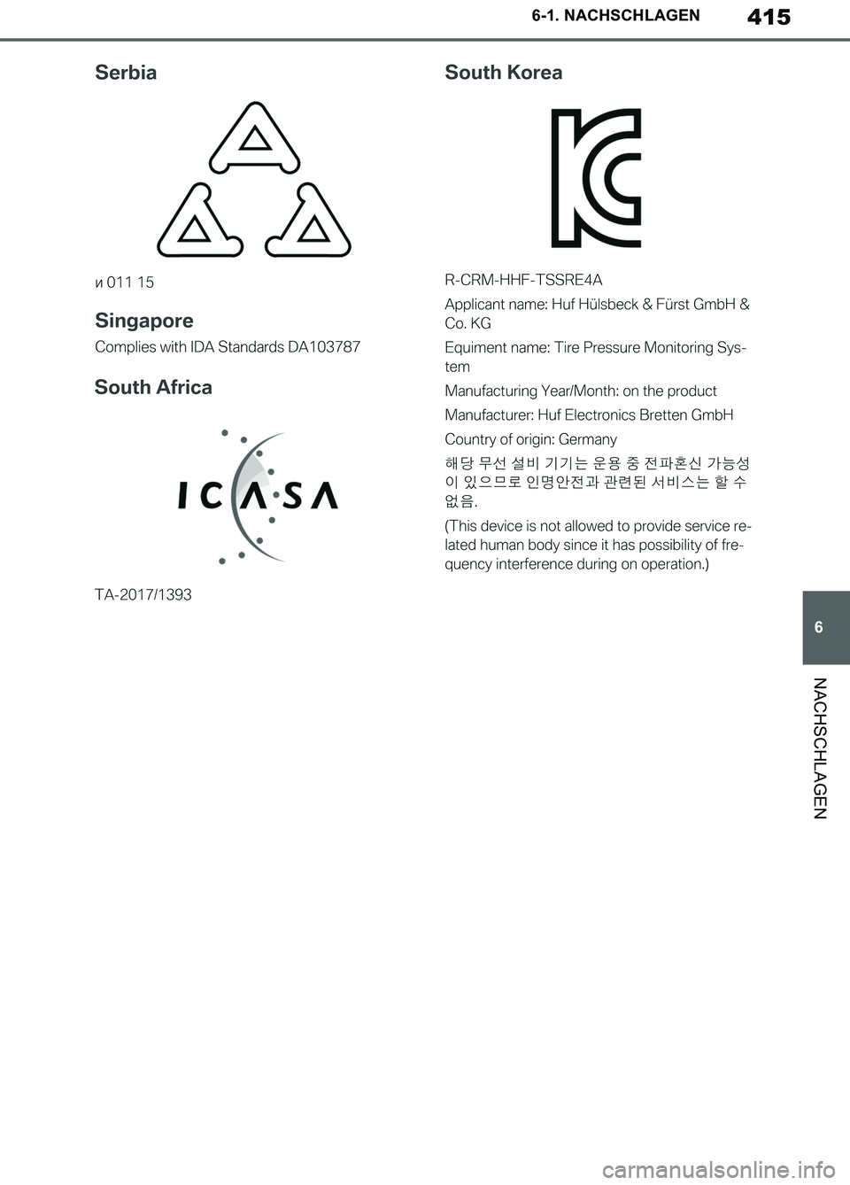 TOYOTA SUPRA 2019  Betriebsanleitungen (in German) 415
6
Supra Owner’s Manual_EM
6-1. NACHSCHLAGEN
NACHSCHLAGEN
Supra_OM_German_OM99T07M.book  415 ページ  ２０１９年２月２０日　水曜日　午前１１時１６分 