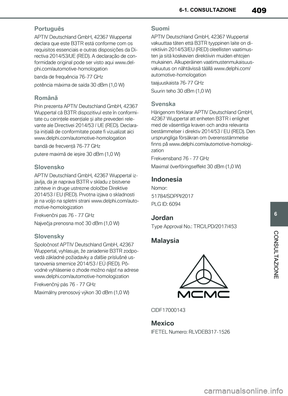 TOYOTA SUPRA 2019  Manuale duso (in Italian) 409
6
Supra Owners Manual_EL
6-1. CONSULTAZIONE
CONSULTAZIONE
Supra_OM_Italian_OM99T09L.book  409 ページ  ２０１９年２月２０日　水曜日　午前１０時５７分 