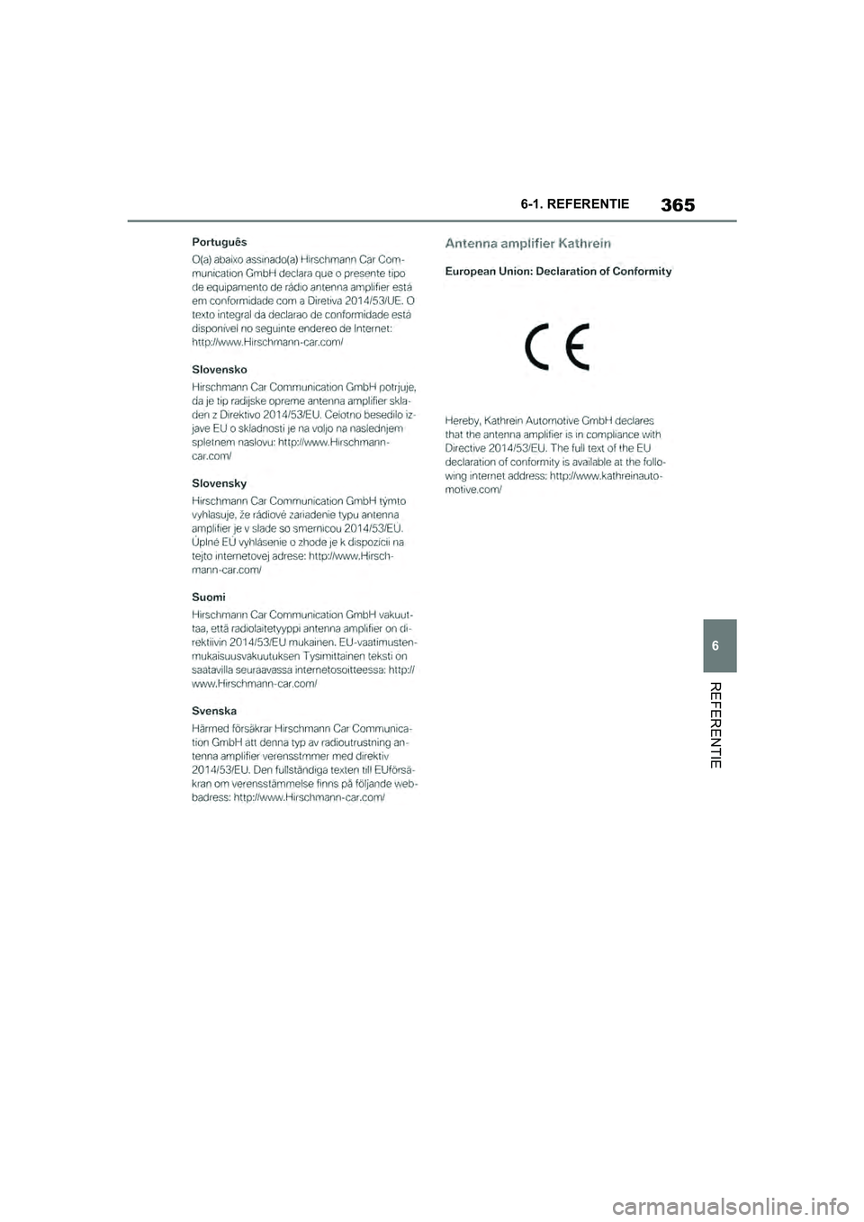 TOYOTA SUPRA 2019  Instructieboekje (in Dutch) 365
6
Handleiding Supra 6-1. REFERENTIE
REFERENTIE
Supra_OM_Europe_OM99T05E_1_190
3.book  Page 365  Wednesday, March 6, 2019  3:49 PM 