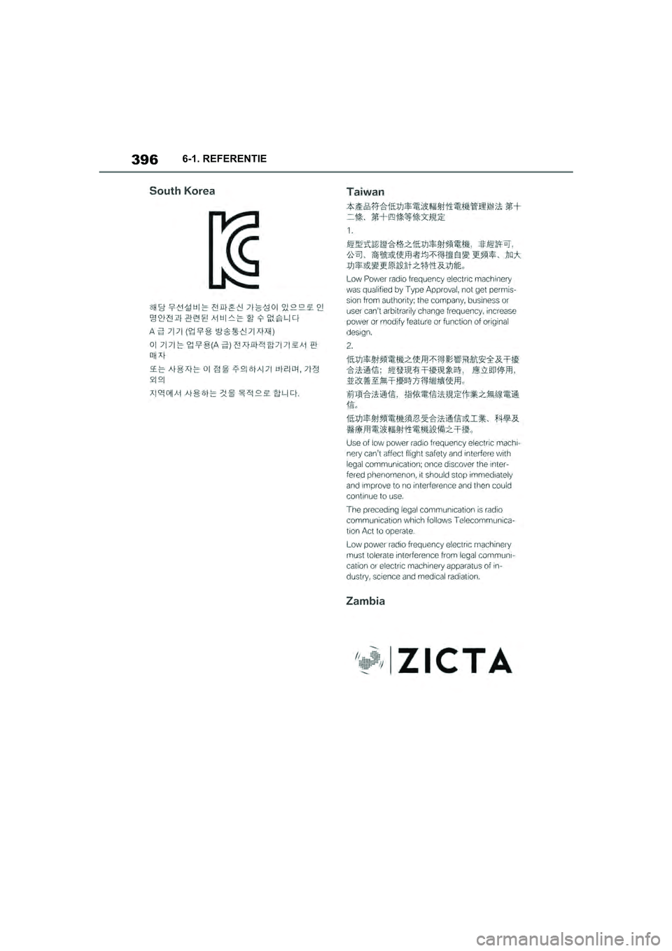 TOYOTA SUPRA 2019  Instructieboekje (in Dutch) 396
Handleiding Supra6-1. REFERENTIE
Supra_OM_Europe_OM99T05E_1_190
3.book  Page 396  Wednesday, March 6, 2019  3:49 PM 