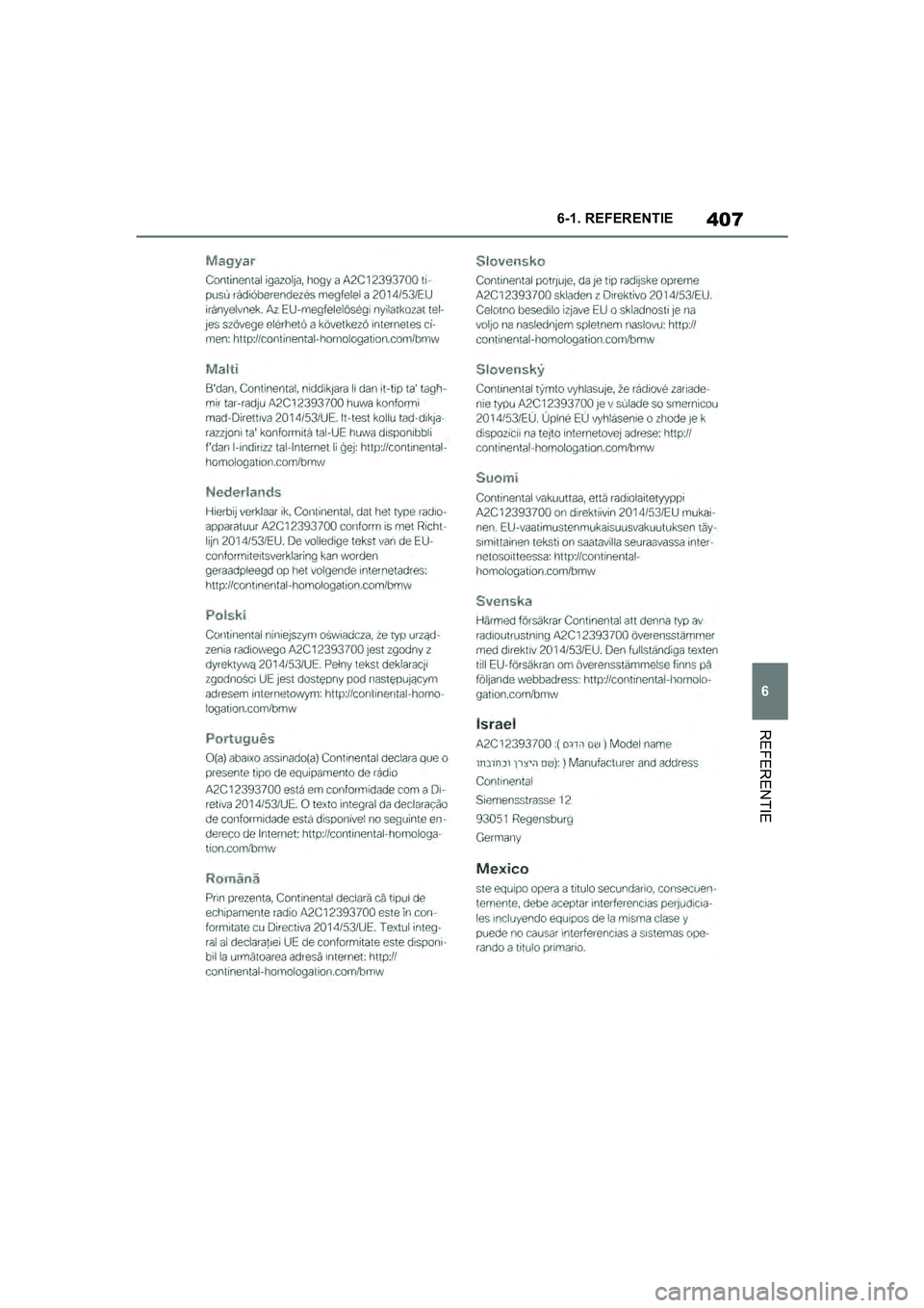 TOYOTA SUPRA 2019  Instructieboekje (in Dutch) 407
6
Handleiding Supra 6-1. REFERENTIE
REFERENTIE
Supra_OM_Europe_OM99T05E_1_190
3.book  Page 407  Wednesday, March 6, 2019  3:49 PM 