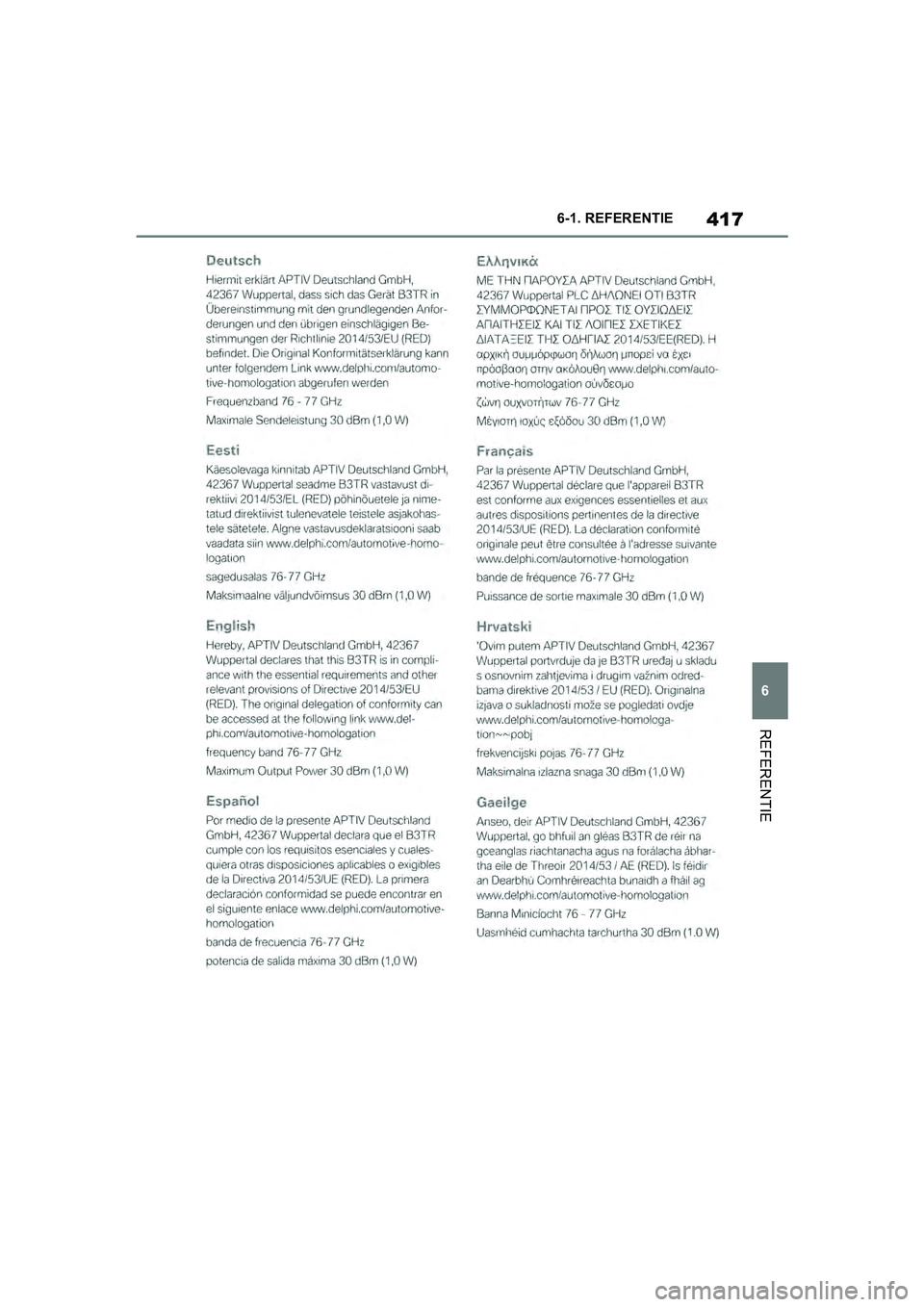 TOYOTA SUPRA 2019  Instructieboekje (in Dutch) 417
6
Handleiding Supra 6-1. REFERENTIE
REFERENTIE
Supra_OM_Europe_OM99T05E_1_190
3.book  Page 417  Wednesday, March 6, 2019  3:49 PM 