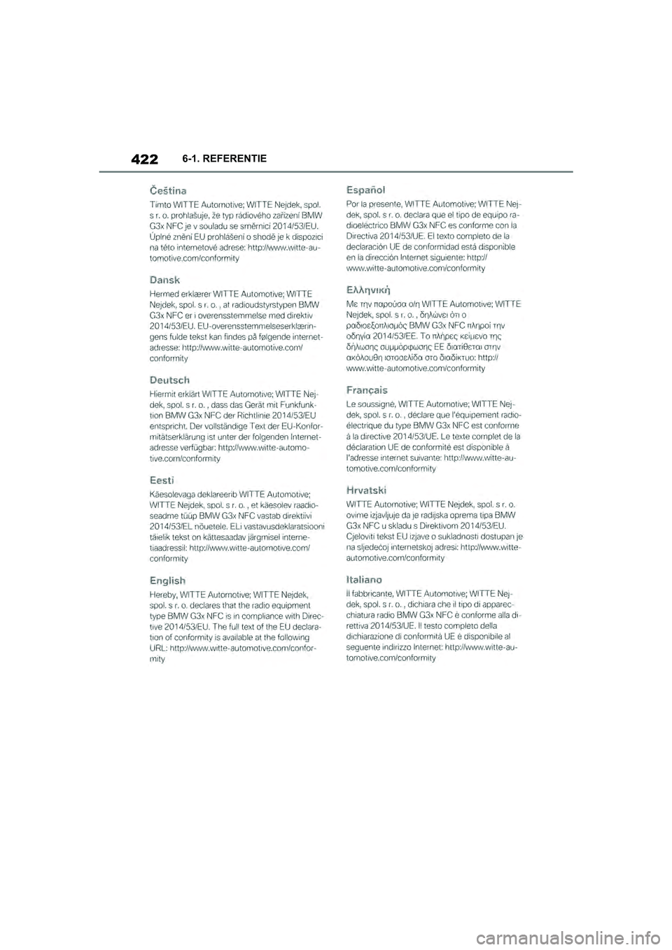 TOYOTA SUPRA 2019  Instructieboekje (in Dutch) 422
Handleiding Supra6-1. REFERENTIE
Supra_OM_Europe_OM99T05E_1_190
3.book  Page 422  Wednesday, March 6, 2019  3:49 PM 