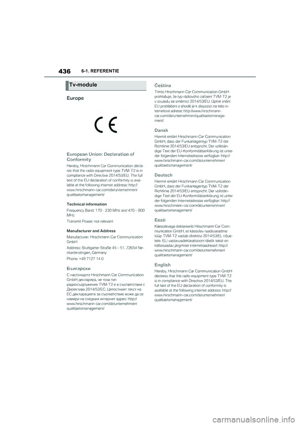 TOYOTA SUPRA 2019  Instructieboekje (in Dutch) 436
Handleiding Supra6-1. REFERENTIE
Tv-module
Supra_OM_Europe_OM99T05E_1_190
3.book  Page 436  Wednesday, March 6, 2019  3:49 PM 