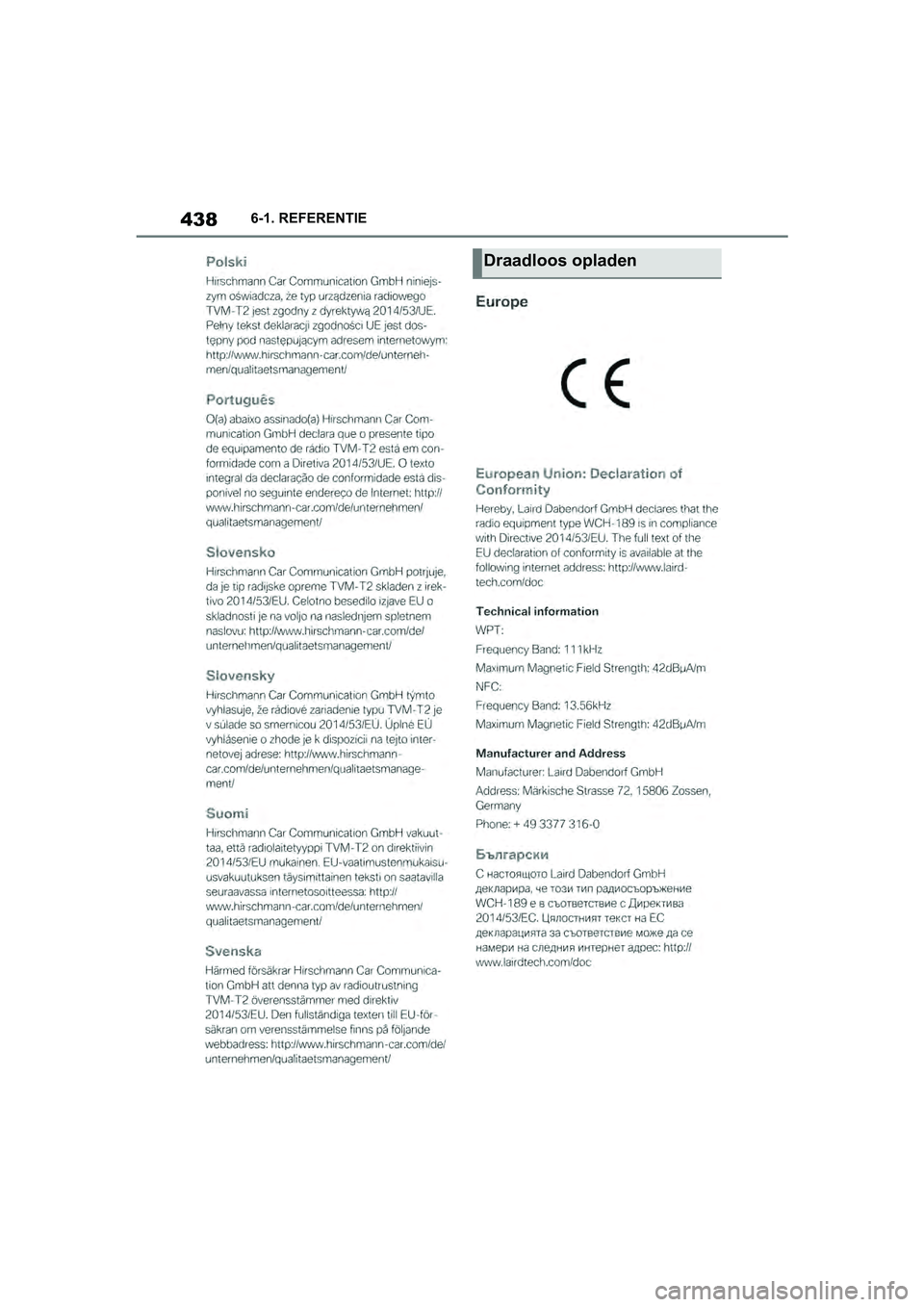 TOYOTA SUPRA 2019  Instructieboekje (in Dutch) 438
Handleiding Supra6-1. REFERENTIE
Draadloos opladen
Supra_OM_Europe_OM99T05E_1_190
3.book  Page 438  Wednesday, March 6, 2019  3:49 PM 