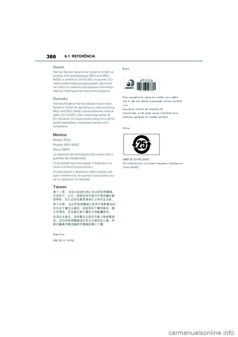 TOYOTA SUPRA 2019  Manual de utilização (in Portuguese) 386
Supra Owner's Manual6-1. REFERÊNCIA
Supra_OM_Europe_OM99T05PT_1_1903.book  Page 386  Thursday, June 13, 2019  11:51 AM 