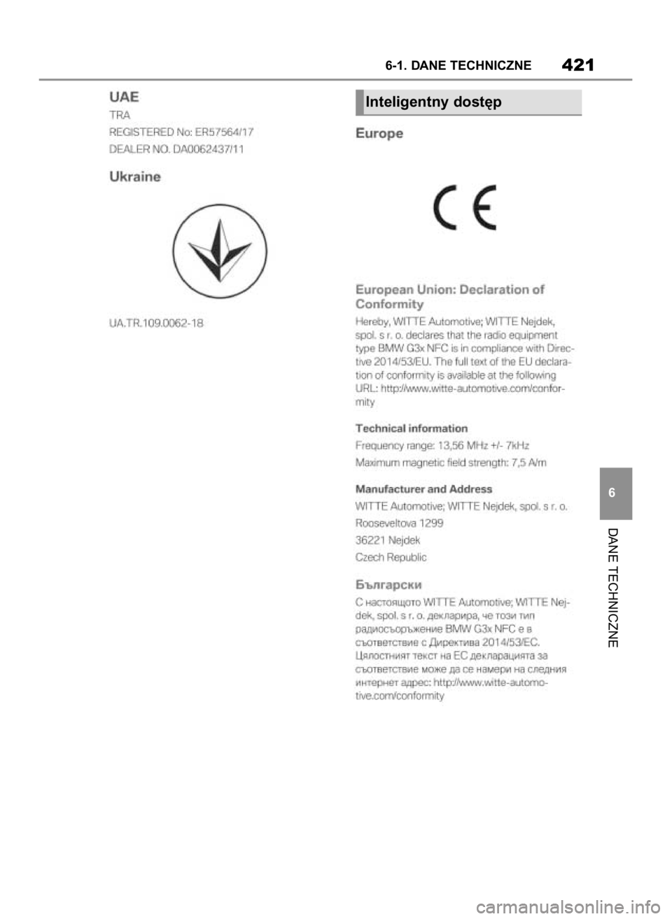 TOYOTA SUPRA 2019 Instrukcja obsługi (in Polish) DANE TECHNICZNE
6-1. DANE TECHNICZNE421
6
Inteligentny dost´p
28 Supra OM99T05E 7/25/19 10:51 AM Page 421 TOYOTA SUPRA 2019 Instrukcja obsługi (in Polish) DANE TECHNICZNE
6-1. DANE TECHNICZNE421
6
Inteligentny dost´p
28 Supra OM99T05E 7/25/19 10:51 AM Page 421
