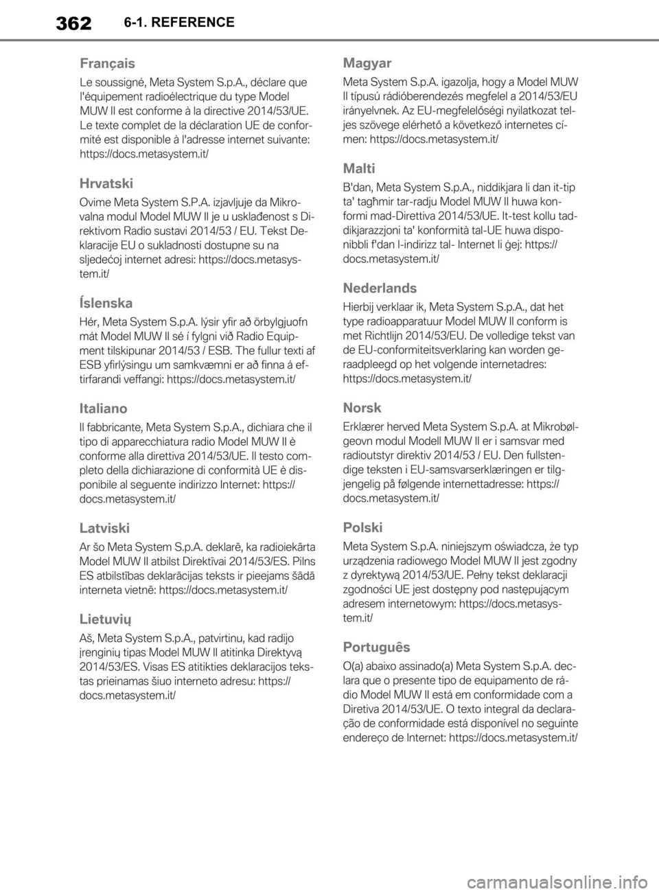 TOYOTA SUPRA 2019 Brugsanvisning (in Danish) 362
Instruktionsbog til Supra6-1. REFERENCE
OM99T05DK.book Page 362 Friday, September 13, 2019 1:26 PM TOYOTA SUPRA 2019 Brugsanvisning (in Danish) 362
Instruktionsbog til Supra6-1. REFERENCE
OM99T05DK.book Page 362 Friday, September 13, 2019 1:26 PM