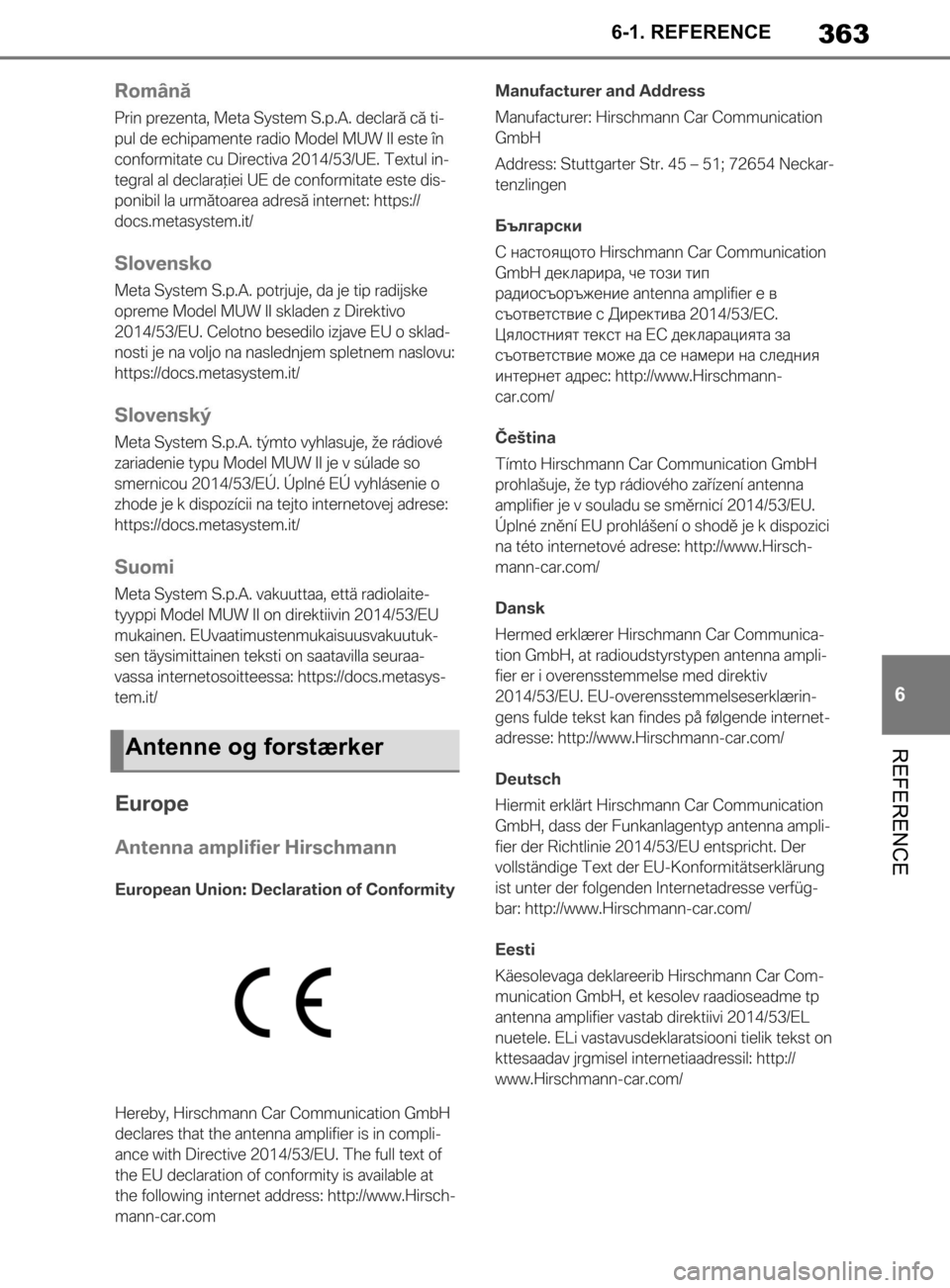 TOYOTA SUPRA 2019 Brugsanvisning (in Danish) 363
6
Instruktionsbog til Supra 6-1. REFERENCE
REFERENCEAntenne og forstærker
OM99T05DK.book Page 363 Friday, September 13, 2019 1:26 PM TOYOTA SUPRA 2019 Brugsanvisning (in Danish) 363
6
Instruktionsbog til Supra 6-1. REFERENCE
REFERENCEAntenne og forstærker
OM99T05DK.book Page 363 Friday, September 13, 2019 1:26 PM