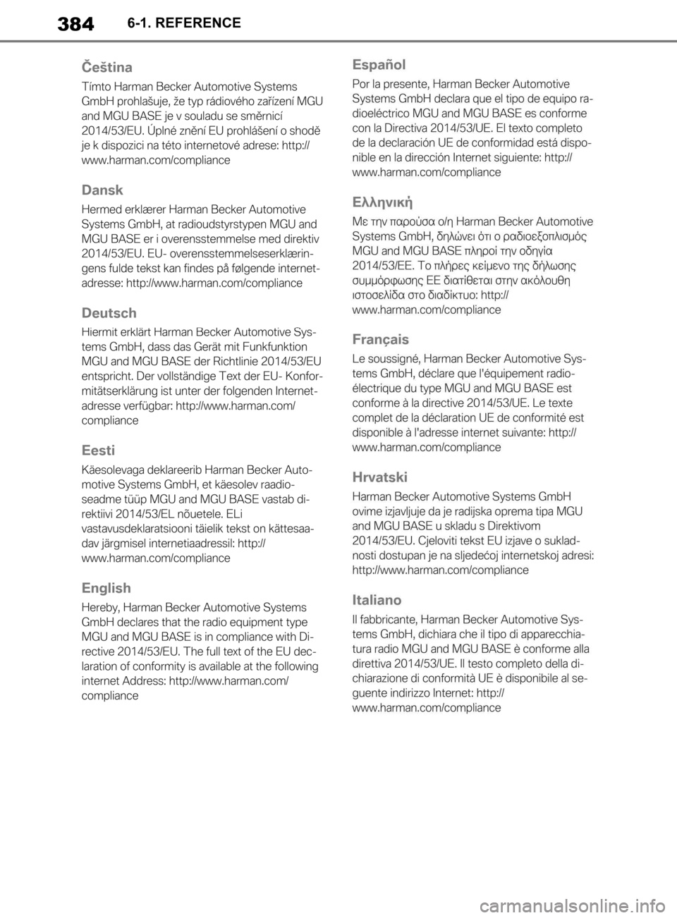 TOYOTA SUPRA 2019  Brugsanvisning (in Danish) 384
Instruktionsbog til Supra6-1. REFERENCE
OM99T05DK.book  Page 384  Friday, September 13, 2019  1:26 PM 