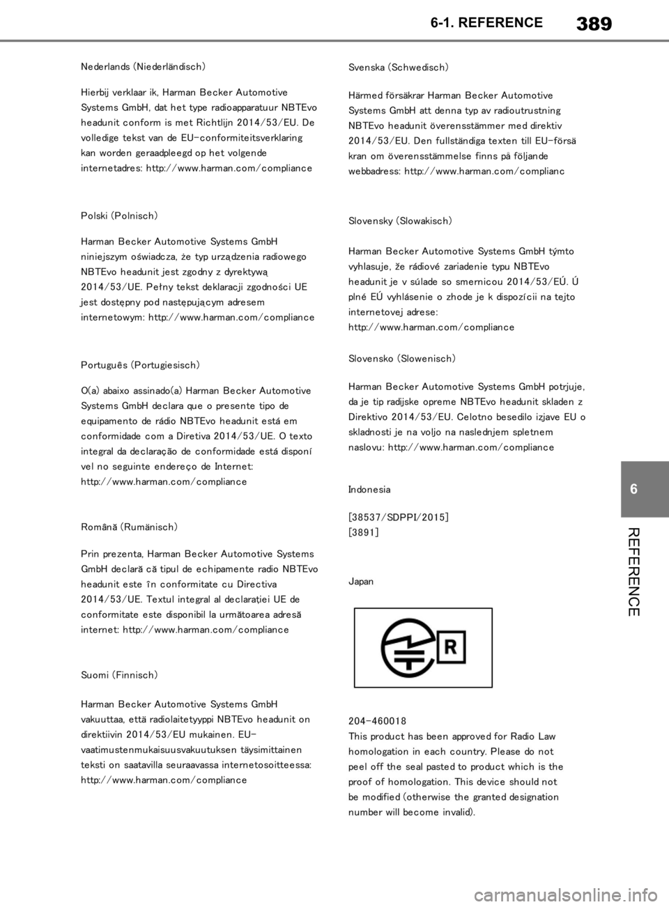 TOYOTA SUPRA 2019  Brugsanvisning (in Danish) 389
6
Instruktionsbog til Supra 6-1. REFERENCE
REFERENCE
OM99T05DK.book  Page 389  Friday, September 13, 2019  1:26 PM 