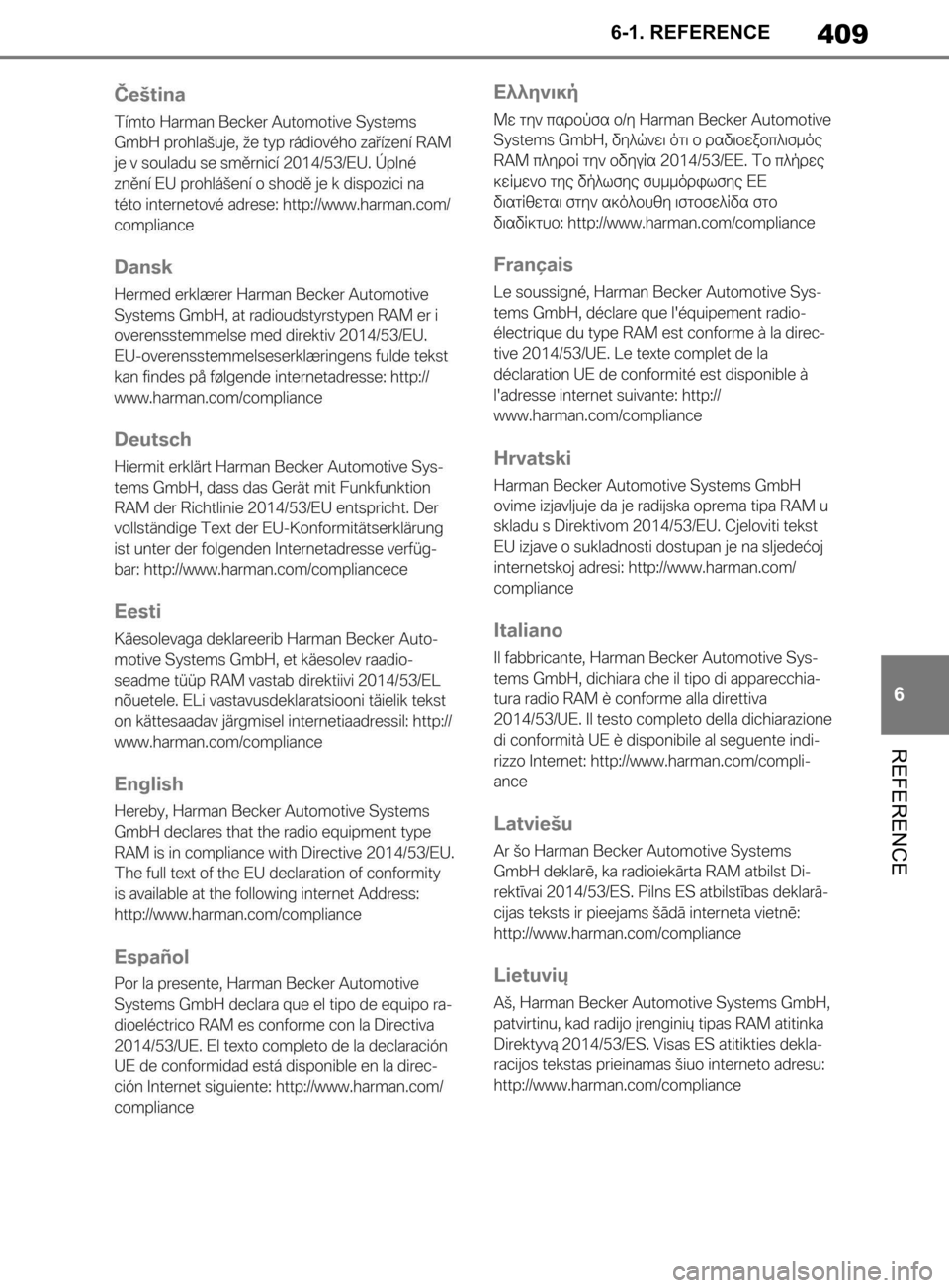 TOYOTA SUPRA 2019  Brugsanvisning (in Danish) 409
6
Instruktionsbog til Supra 6-1. REFERENCE
REFERENCE
OM99T05DK.book  Page 409  Friday, September 13, 2019  1:26 PM 
