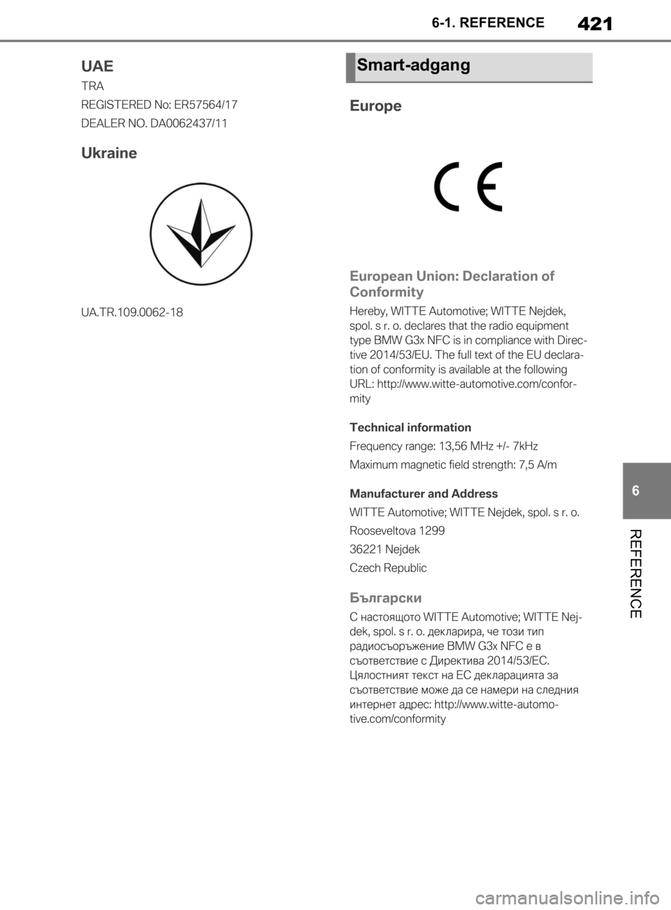 TOYOTA SUPRA 2019  Brugsanvisning (in Danish) 421
6
Instruktionsbog til Supra 6-1. REFERENCE
REFERENCE
Smart-adgang
OM99T05DK.book  Page 421  Friday, September 13, 2019  1:26 PM 