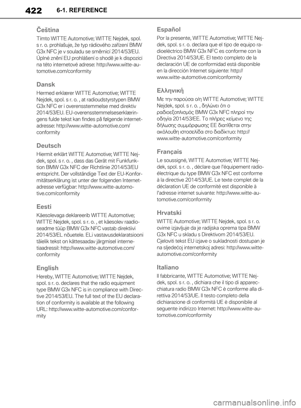 TOYOTA SUPRA 2019  Brugsanvisning (in Danish) 422
Instruktionsbog til Supra6-1. REFERENCE
OM99T05DK.book  Page 422  Friday, September 13, 2019  1:26 PM 