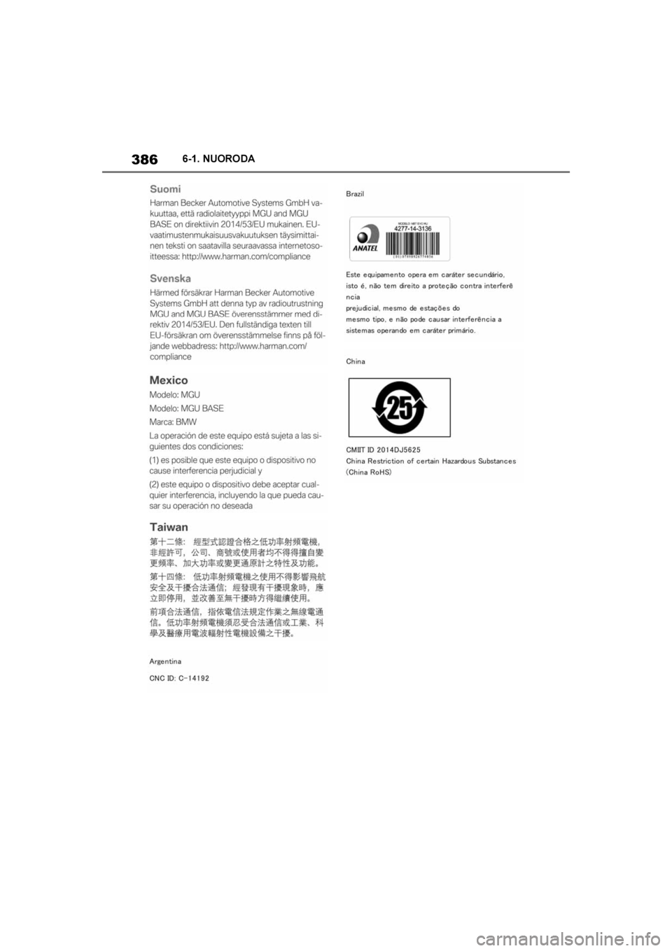 TOYOTA SUPRA 2019  Eksploatavimo vadovas (in Lithuanian) 
386
Supra Owner's Manual6-1. NUORODA
Supra_OM_Europe_OM99T05LT_1_1903.book  Pa
ge 386  Thursday, April 25, 2019  9:01 PM 