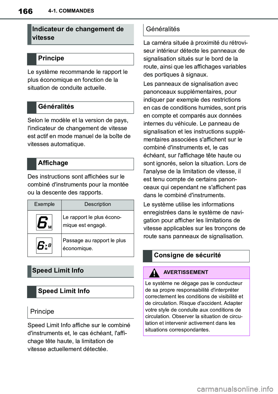 TOYOTA SUPRA 2020 Notices Demploi (in French) 166
Supra Owners Manual_EK
4-1. COMMANDES
Le système recommande le rapport le
plus économique en fonction de la
situation de conduite actuelle.
Selon le modèle et la version de pays,
lindicate TOYOTA SUPRA 2020 Notices Demploi (in French) 166
Supra Owners Manual_EK
4-1. COMMANDES
Le système recommande le rapport le
plus économique en fonction de la
situation de conduite actuelle.
Selon le modèle et la version de pays,
lindicate