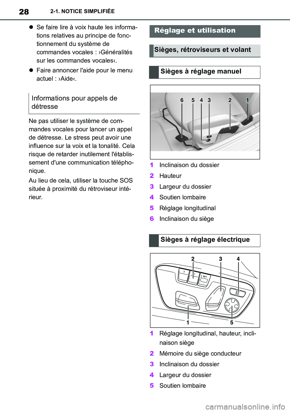 TOYOTA SUPRA 2020 Notices Demploi (in French) 28
Supra Owners Manual_EK
2-1. NOTICE SIMPLIFIÉE
Se faire lire à voix haute les informa-
tions relatives au principe de fonc-
tionnement du système de
commandes vocales : ›Généralités
su TOYOTA SUPRA 2020 Notices Demploi (in French) 28
Supra Owners Manual_EK
2-1. NOTICE SIMPLIFIÉE
Se faire lire à voix haute les informa-
tions relatives au principe de fonc-
tionnement du système de
commandes vocales : ›Généralités
su