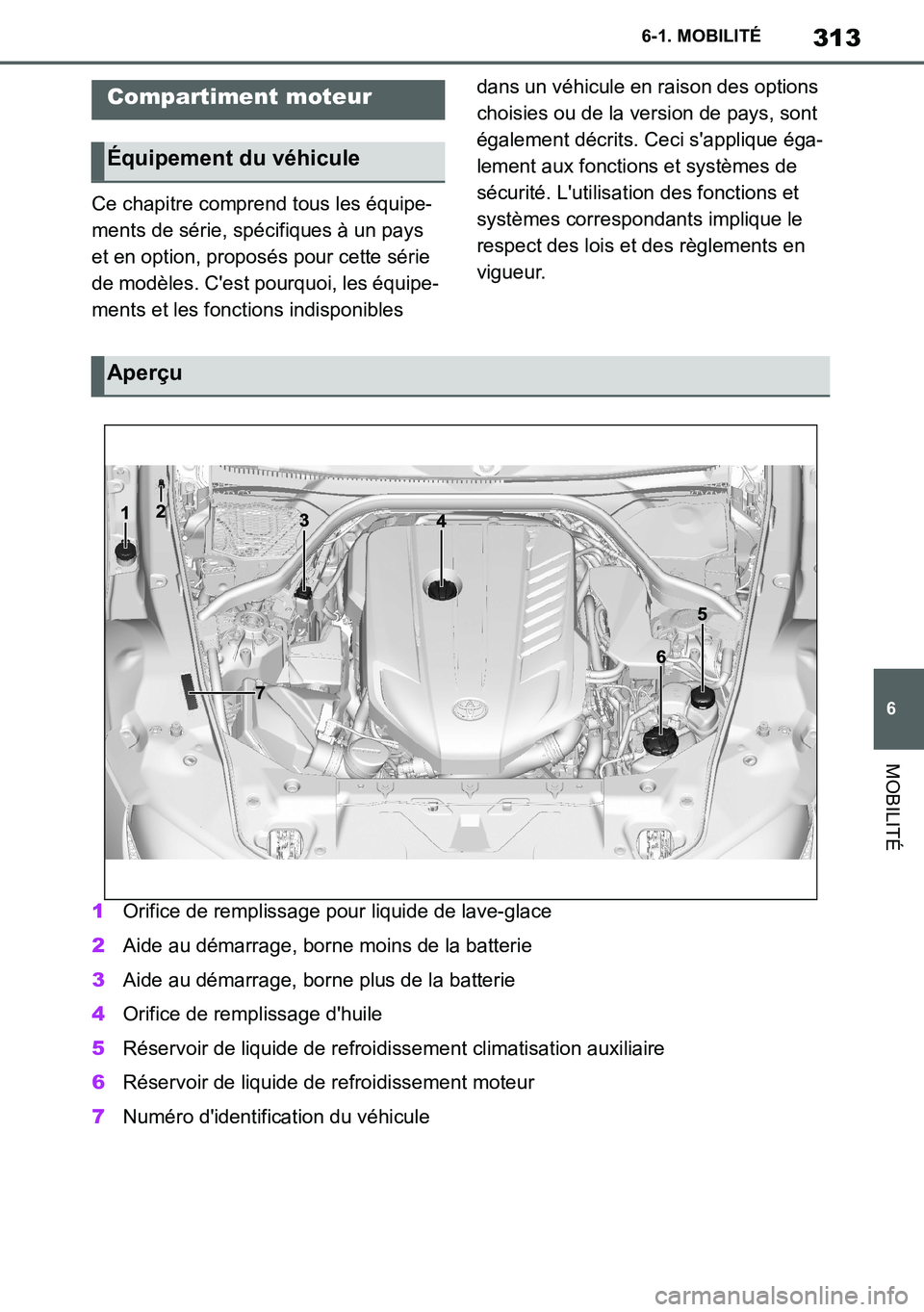 TOYOTA SUPRA 2020 Notices Demploi (in French) 313
6
Supra Owners Manual_EK
6-1. MOBILITÉ
MOBILITÉ
Ce chapitre comprend tous les équipe-
ments de série, spécifiques à un pays
et en option, proposés pour cette série
de modèles. Cest po TOYOTA SUPRA 2020 Notices Demploi (in French) 313
6
Supra Owners Manual_EK
6-1. MOBILITÉ
MOBILITÉ
Ce chapitre comprend tous les équipe-
ments de série, spécifiques à un pays
et en option, proposés pour cette série
de modèles. Cest po