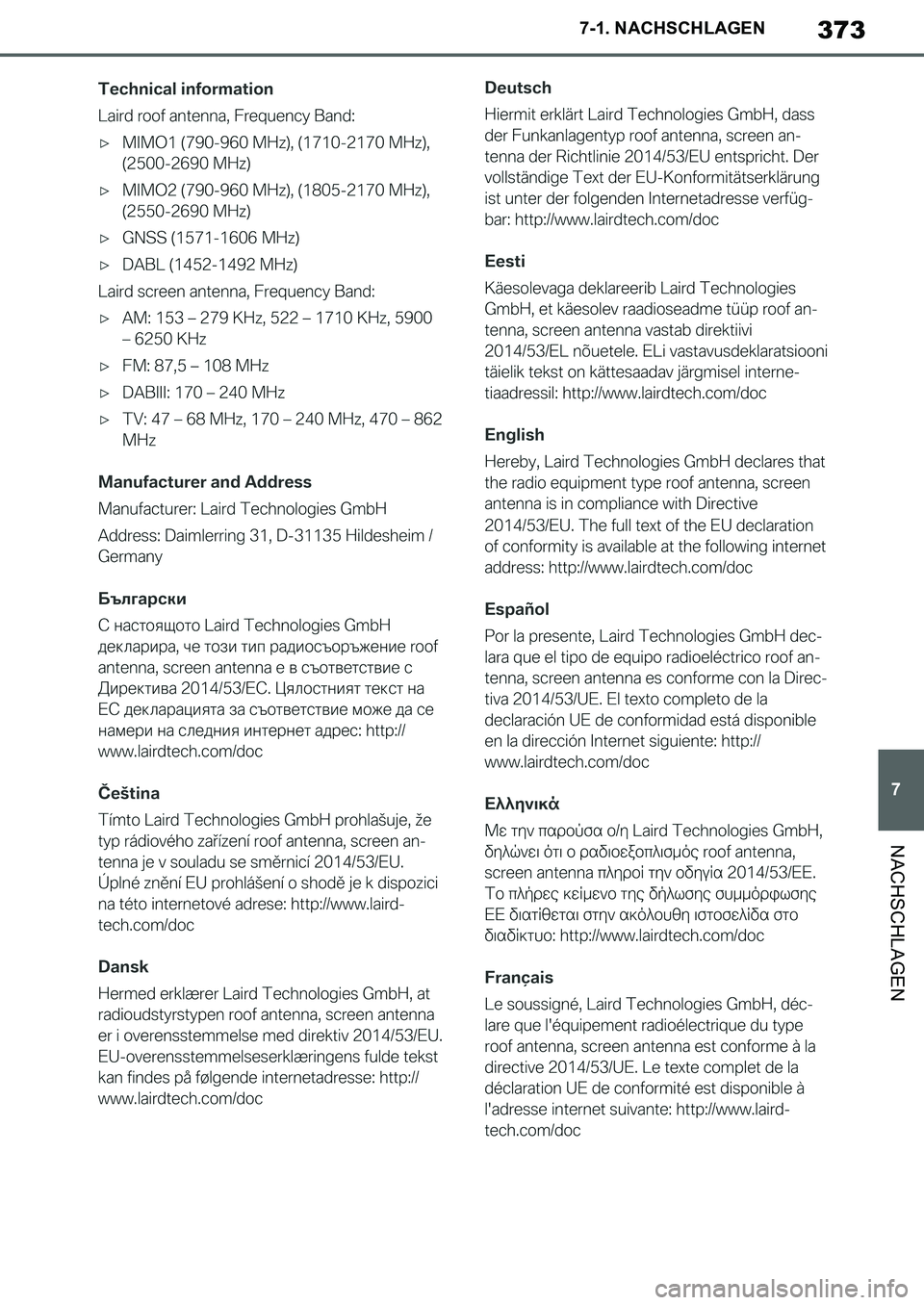 TOYOTA SUPRA 2020 Betriebsanleitungen (in German) 373
7
Supra Owners Manual_EM
7-1. NACHSCHLAGEN
NACHSCHLAGEN
Supra_OM_German_OM99V76M.book 373 ページ 2019年8月28日 水曜日 午後4時14分 TOYOTA SUPRA 2020 Betriebsanleitungen (in German) 373
7
Supra Owners Manual_EM
7-1. NACHSCHLAGEN
NACHSCHLAGEN
Supra_OM_German_OM99V76M.book 373 ページ 2019年8月28日 水曜日 午後4時14分