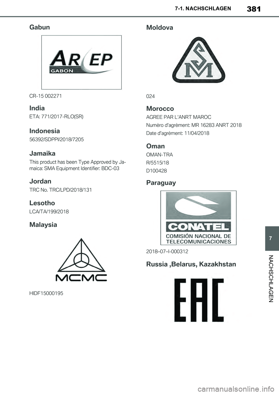 TOYOTA SUPRA 2020 Betriebsanleitungen (in German) 381
7
Supra Owners Manual_EM
7-1. NACHSCHLAGEN
NACHSCHLAGEN
Supra_OM_German_OM99V76M.book 381 ページ 2019年8月28日 水曜日 午後4時14分 TOYOTA SUPRA 2020 Betriebsanleitungen (in German) 381
7
Supra Owners Manual_EM
7-1. NACHSCHLAGEN
NACHSCHLAGEN
Supra_OM_German_OM99V76M.book 381 ページ 2019年8月28日 水曜日 午後4時14分