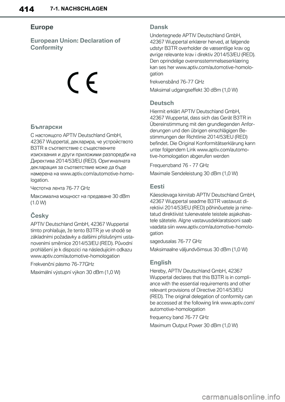 TOYOTA SUPRA 2020 Betriebsanleitungen (in German) 414
Supra Owners Manual_EM
7-1. NACHSCHLAGEN
Supra_OM_German_OM99V76M.book 414 ページ 2019年8月28日 水曜日 午後4時14分 TOYOTA SUPRA 2020 Betriebsanleitungen (in German) 414
Supra Owners Manual_EM
7-1. NACHSCHLAGEN
Supra_OM_German_OM99V76M.book 414 ページ 2019年8月28日 水曜日 午後4時14分