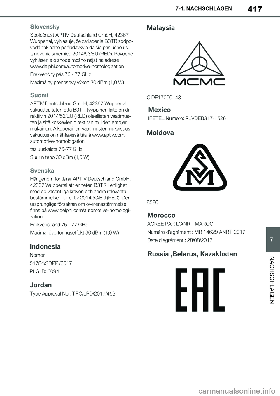 TOYOTA SUPRA 2020 Betriebsanleitungen (in German) 417
7
Supra Owners Manual_EM
7-1. NACHSCHLAGEN
NACHSCHLAGEN
Supra_OM_German_OM99V76M.book 417 ページ 2019年8月28日 水曜日 午後4時14分 TOYOTA SUPRA 2020 Betriebsanleitungen (in German) 417
7
Supra Owners Manual_EM
7-1. NACHSCHLAGEN
NACHSCHLAGEN
Supra_OM_German_OM99V76M.book 417 ページ 2019年8月28日 水曜日 午後4時14分