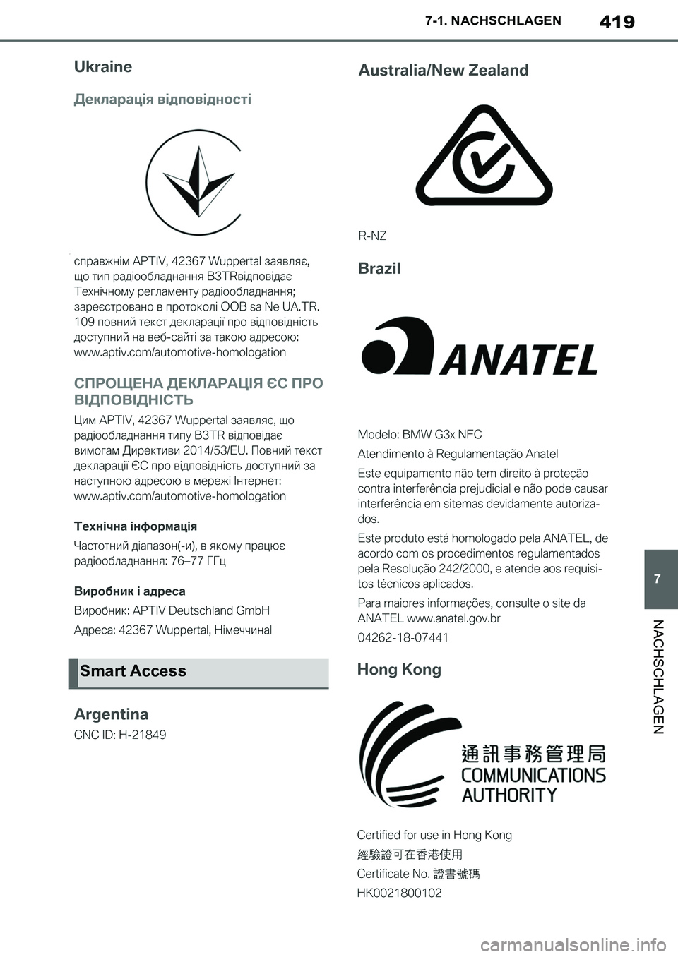 TOYOTA SUPRA 2020 Betriebsanleitungen (in German) 419
7
Supra Owners Manual_EM
7-1. NACHSCHLAGEN
NACHSCHLAGEN
Smart Access
Supra_OM_German_OM99V76M.book 419 ページ 2019年8月28日 水曜日 午後4時14分 TOYOTA SUPRA 2020 Betriebsanleitungen (in German) 419
7
Supra Owners Manual_EM
7-1. NACHSCHLAGEN
NACHSCHLAGEN
Smart Access
Supra_OM_German_OM99V76M.book 419 ページ 2019年8月28日 水曜日 午後4時14分