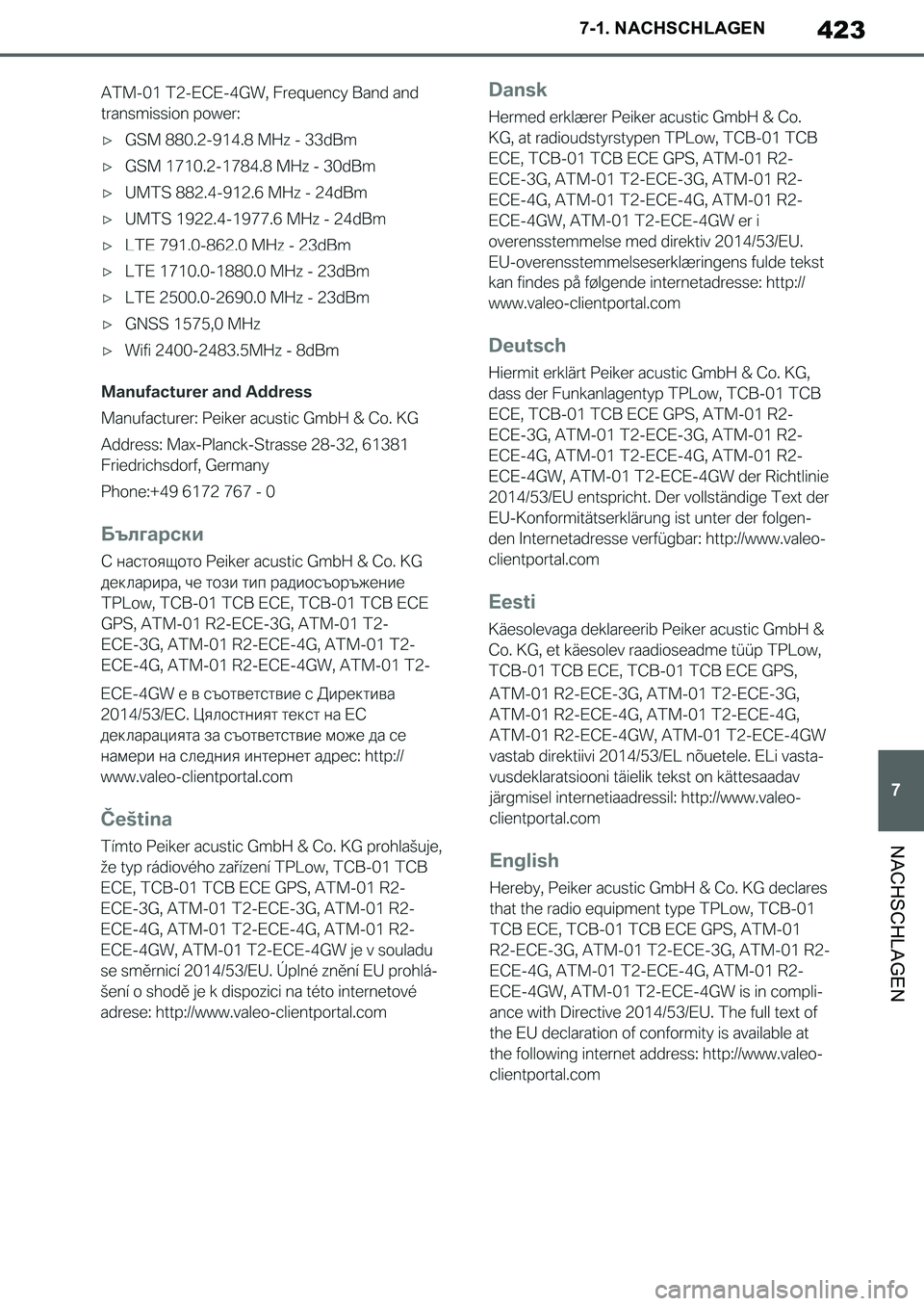 TOYOTA SUPRA 2020 Betriebsanleitungen (in German) 423
7
Supra Owners Manual_EM
7-1. NACHSCHLAGEN
NACHSCHLAGEN
Supra_OM_German_OM99V76M.book 423 ページ 2019年8月28日 水曜日 午後4時14分 TOYOTA SUPRA 2020 Betriebsanleitungen (in German) 423
7
Supra Owners Manual_EM
7-1. NACHSCHLAGEN
NACHSCHLAGEN
Supra_OM_German_OM99V76M.book 423 ページ 2019年8月28日 水曜日 午後4時14分