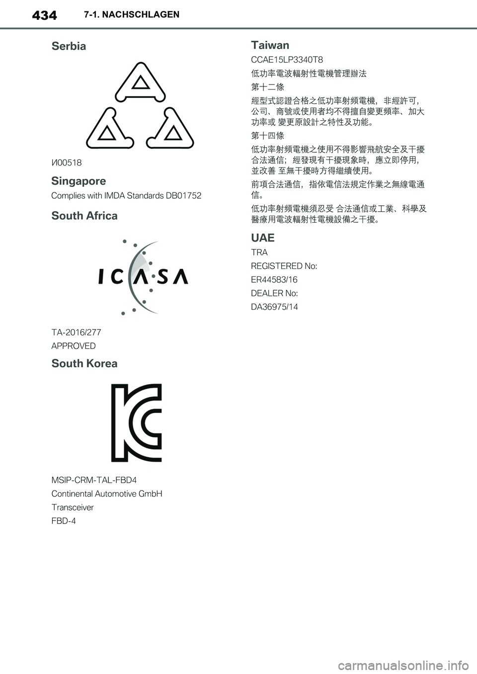TOYOTA SUPRA 2020 Betriebsanleitungen (in German) 434
Supra Owners Manual_EM
7-1. NACHSCHLAGEN
Supra_OM_German_OM99V76M.book 434 ページ 2019年8月28日 水曜日 午後4時14分 TOYOTA SUPRA 2020 Betriebsanleitungen (in German) 434
Supra Owners Manual_EM
7-1. NACHSCHLAGEN
Supra_OM_German_OM99V76M.book 434 ページ 2019年8月28日 水曜日 午後4時14分