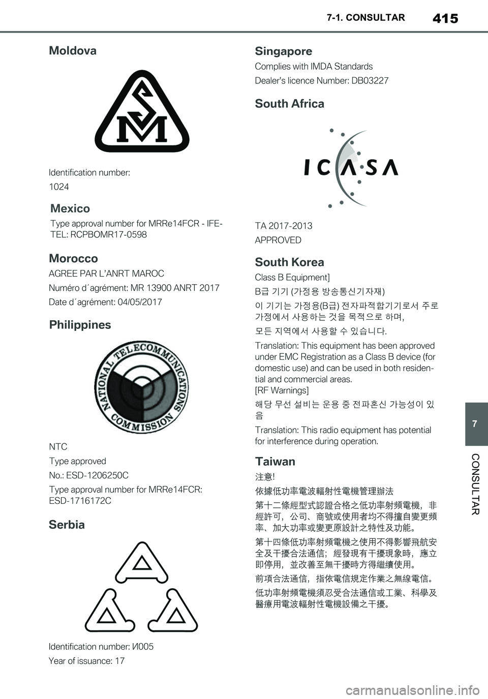 TOYOTA SUPRA 2020  Manuale de Empleo (in Spanish) 415
7
Supra Owners Manual_ES
7-1. CONSULTAR
CONSULTAR
Supra_OM_Spanish_OM99V77S.book  415 ページ  ２０１９年８月１６日　金曜日　午後３時３３分 