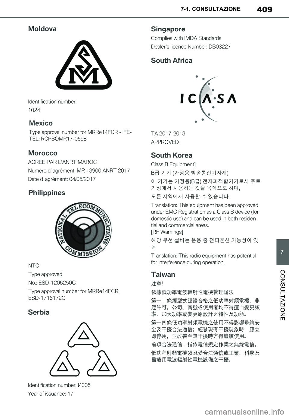 TOYOTA SUPRA 2020  Manuale duso (in Italian) 409
7
Supra Owners Manual_EL
7-1. CONSULTAZIONE
CONSULTAZIONE
Supra_OM_Italian_OM99V78L.book  409 ページ  ２０１９年８月２１日　水曜日　午前１０時４５分 