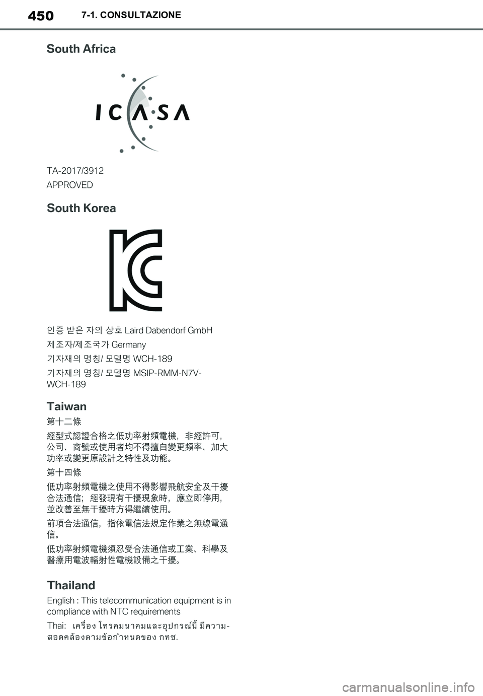 TOYOTA SUPRA 2020 Manuale duso (in Italian) 450
Supra Owners Manual_EL
7-1. CONSULTAZIONE
Supra_OM_Italian_OM99V78L.book 450 ページ 2019年8月21日 水曜日 午前10時45分 TOYOTA SUPRA 2020 Manuale duso (in Italian) 450
Supra Owners Manual_EL
7-1. CONSULTAZIONE
Supra_OM_Italian_OM99V78L.book 450 ページ 2019年8月21日 水曜日 午前10時45分