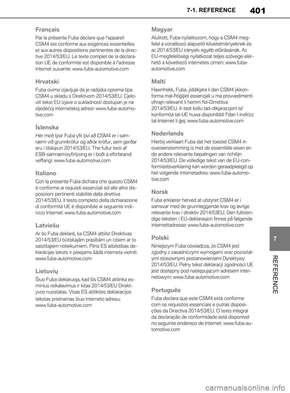 TOYOTA SUPRA 2020  Brugsanvisning (in Danish) 401
7
Instruktionsbog til Supra 7-1. REFERENCE
REFERENCE
Supra_OM_General_OM99W02DK.book  Page 40
1  Thursday, March 12, 2020  12:46 PM 