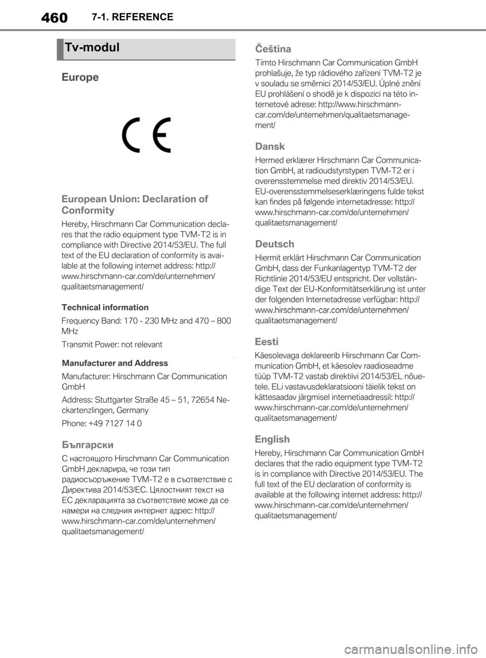 TOYOTA SUPRA 2020  Brugsanvisning (in Danish) 460
Instruktionsbog til Supra7-1. REFERENCE
Tv-modul
Supra_OM_General_OM99W02DK.book  Page 46
0  Thursday, March 12, 2020  12:46 PM 
