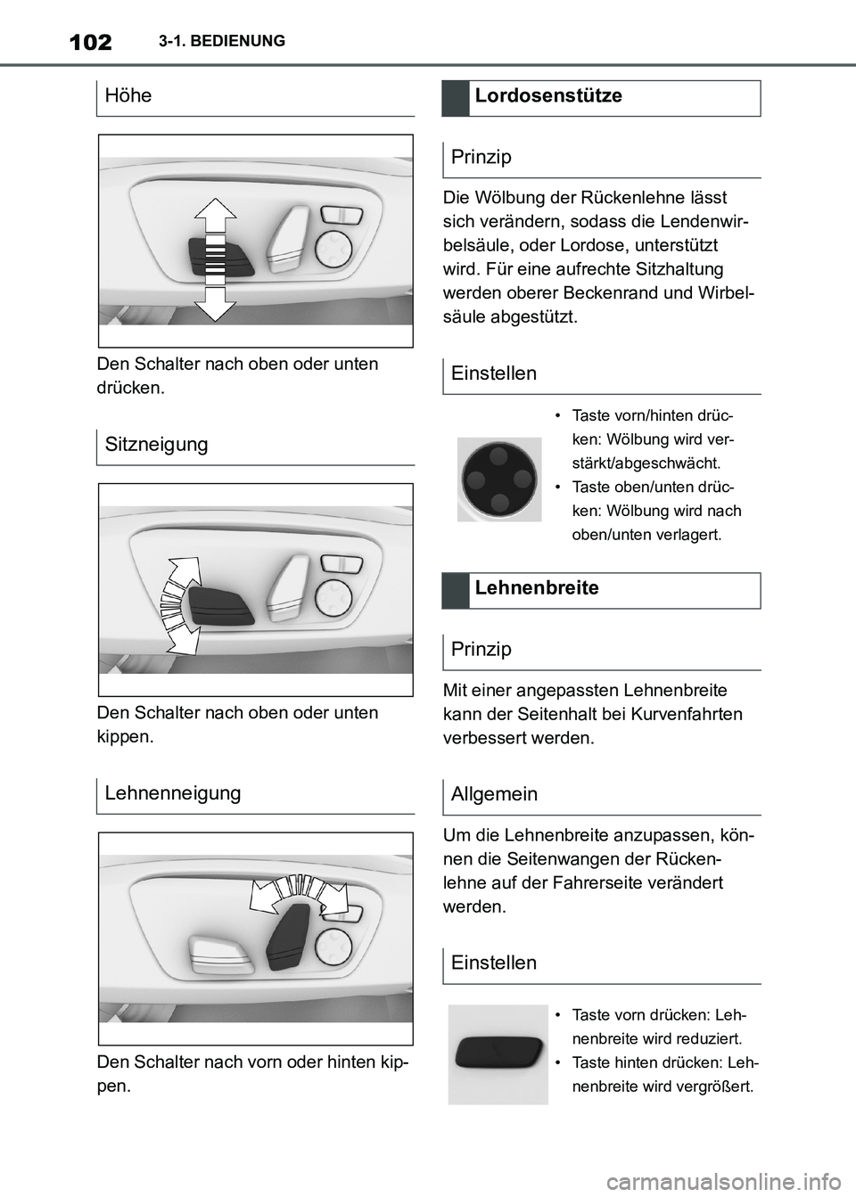 TOYOTA SUPRA 2021 Betriebsanleitungen (in German) 1023-1. BEDIENUNG
Supra Owners Manual_M (from Nov. 20 Prod.)Den Schalter nach oben oder unten
drücken.
Den Schalter nach oben oder unten
kippen.
Den Schalter nach vorn oder hinten kip-
pen.Die W TOYOTA SUPRA 2021 Betriebsanleitungen (in German) 1023-1. BEDIENUNG
Supra Owners Manual_M (from Nov. 20 Prod.)Den Schalter nach oben oder unten
drücken.
Den Schalter nach oben oder unten
kippen.
Den Schalter nach vorn oder hinten kip-
pen.Die W