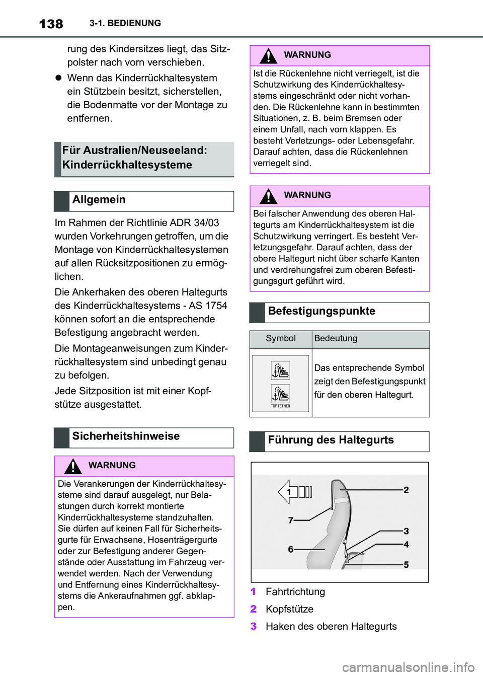 TOYOTA SUPRA 2021 Betriebsanleitungen (in German) 1383-1. BEDIENUNG
Supra Owners Manual_M (from Nov. 20 Prod.)rung des Kindersitzes liegt, das Sitz-
polster nach vorn verschieben.
Wenn das Kinderrückhaltesystem
ein Stützbein besitzt, sicherst TOYOTA SUPRA 2021 Betriebsanleitungen (in German) 1383-1. BEDIENUNG
Supra Owners Manual_M (from Nov. 20 Prod.)rung des Kindersitzes liegt, das Sitz-
polster nach vorn verschieben.
Wenn das Kinderrückhaltesystem
ein Stützbein besitzt, sicherst