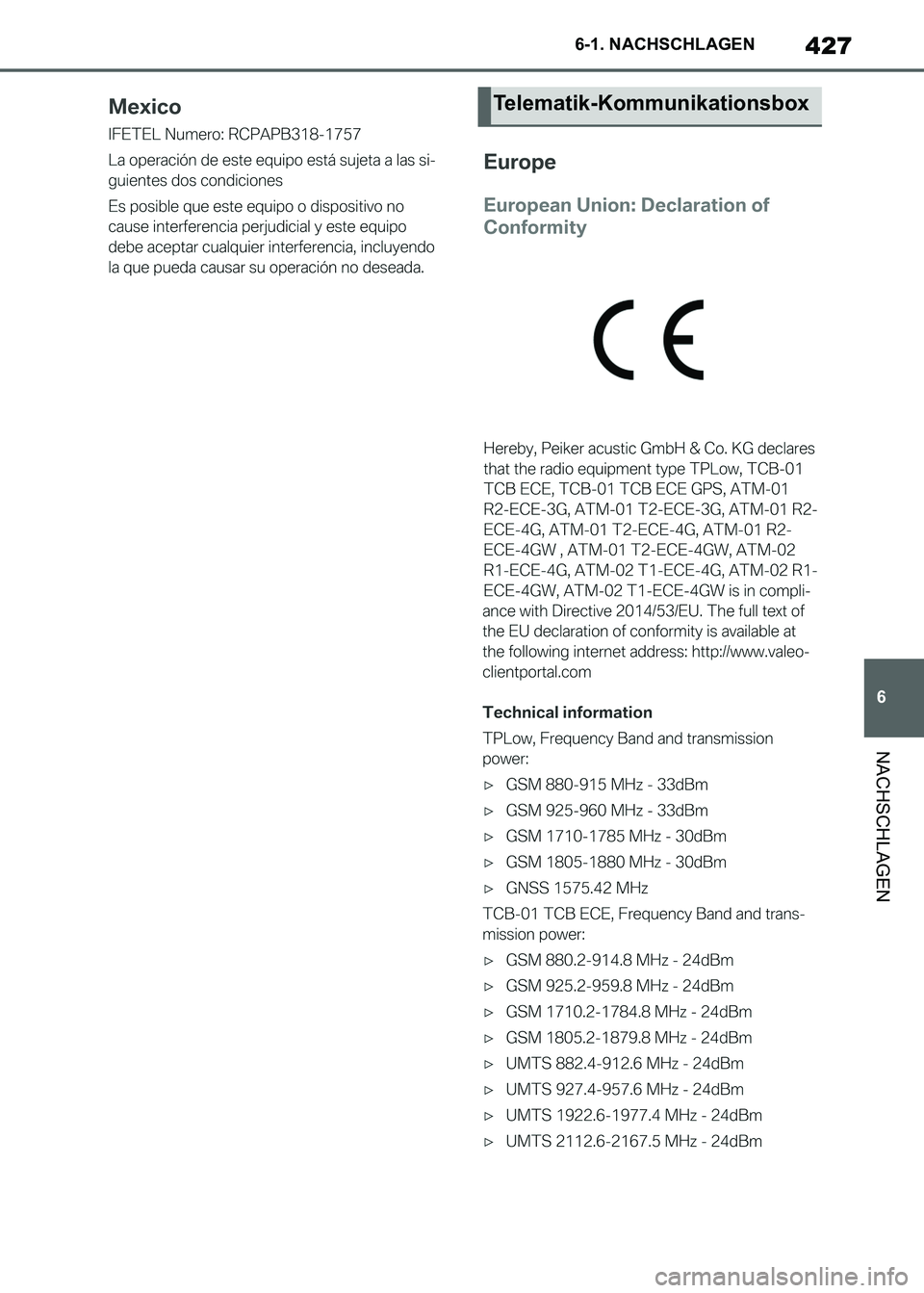 TOYOTA SUPRA 2021 Betriebsanleitungen (in German) 427
6 6-1. NACHSCHLAGEN
NACHSCHLAGEN
Supra Owners Manual_M (from Nov. 20 Prod.)
Telematik-Kommunikationsbox
Supra_OM_German_OM99X79M_1_2011.book 427 ページ 2020年8月27日 木 TOYOTA SUPRA 2021 Betriebsanleitungen (in German) 427
6 6-1. NACHSCHLAGEN
NACHSCHLAGEN
Supra Owners Manual_M (from Nov. 20 Prod.)
Telematik-Kommunikationsbox
Supra_OM_German_OM99X79M_1_2011.book 427 ページ 2020年8月27日 木