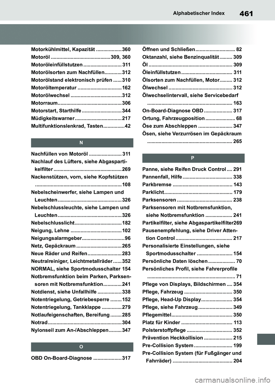 TOYOTA SUPRA 2021 Betriebsanleitungen (in German) 461Alphabetischer Index
Supra Owners Manual_M (from Nov. 20 Prod.)
Motorkühlmittel, Kapazität .................. 360
Motoröl .......................................... 309, 360
Motoröleinfüllst TOYOTA SUPRA 2021 Betriebsanleitungen (in German) 461Alphabetischer Index
Supra Owners Manual_M (from Nov. 20 Prod.)
Motorkühlmittel, Kapazität .................. 360
Motoröl .......................................... 309, 360
Motoröleinfüllst
