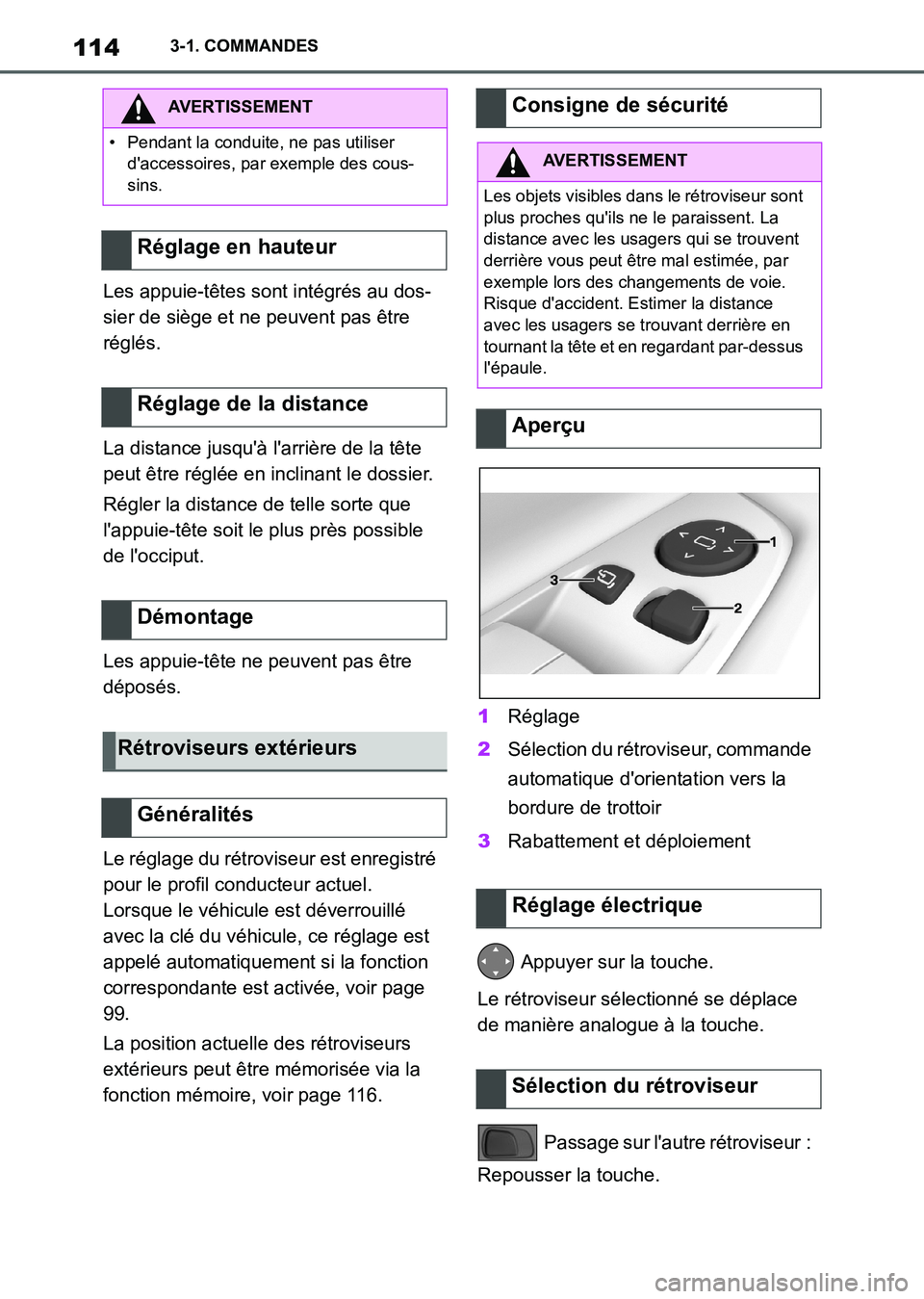 TOYOTA SUPRA 2021 Notices Demploi (in French) 1143-1. COMMANDES
Supra Owners Manual_K (from Nov. 20 Prod.)Les appuie-têtes sont intégrés au dos-
sier de siège et ne peuvent pas être
réglés.
La distance jusquà larrière de la tête
p TOYOTA SUPRA 2021 Notices Demploi (in French) 1143-1. COMMANDES
Supra Owners Manual_K (from Nov. 20 Prod.)Les appuie-têtes sont intégrés au dos-
sier de siège et ne peuvent pas être
réglés.
La distance jusquà larrière de la tête
p