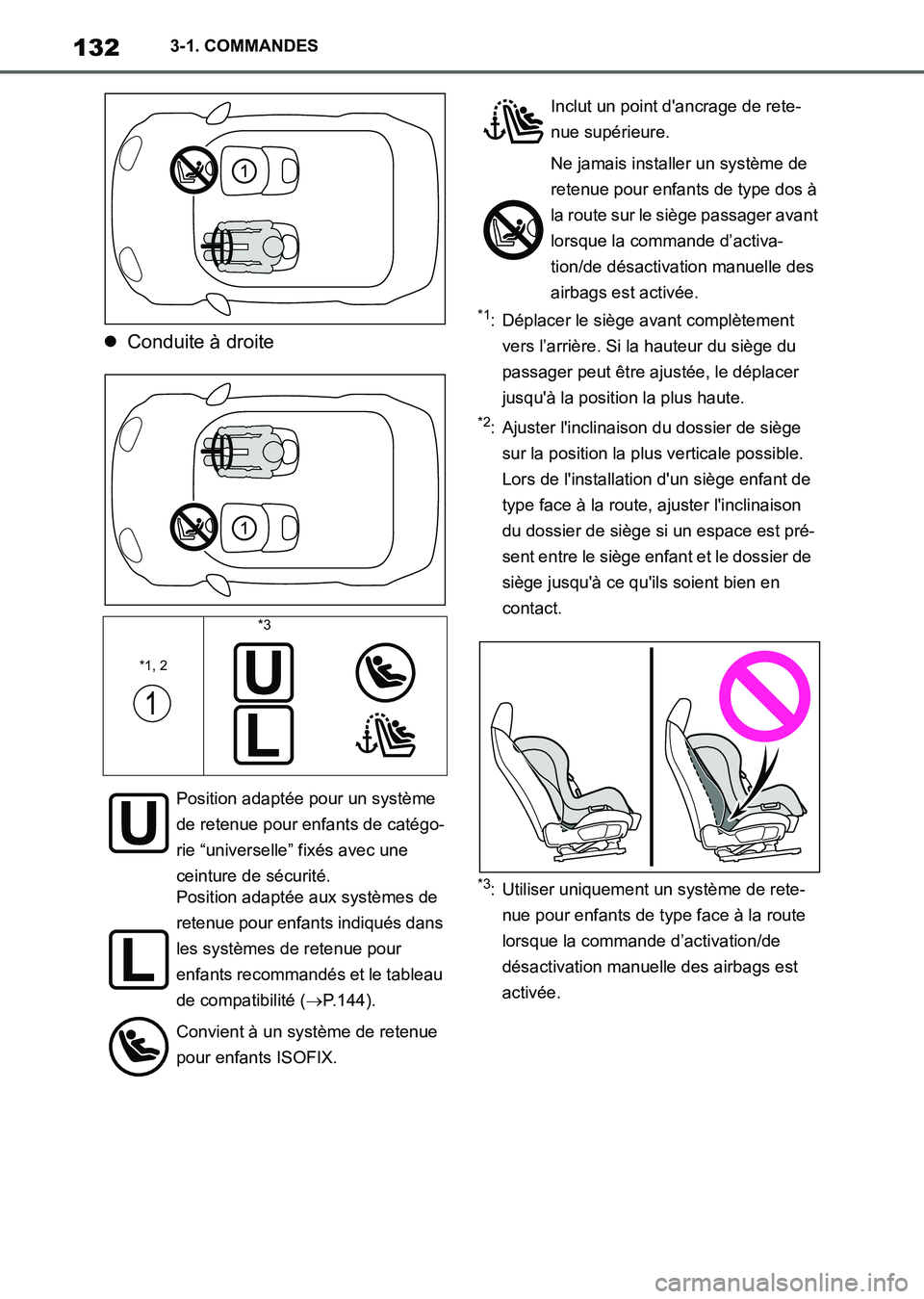 TOYOTA SUPRA 2021 Notices Demploi (in French) 1323-1. COMMANDES
Supra Owners Manual_K (from Nov. 20 Prod.)Conduite à droite
*1: Déplacer le siège avant complètement
vers l’arrière. Si la hauteur du siège du
passager peut être ajus TOYOTA SUPRA 2021 Notices Demploi (in French) 1323-1. COMMANDES
Supra Owners Manual_K (from Nov. 20 Prod.)Conduite à droite
*1: Déplacer le siège avant complètement
vers l’arrière. Si la hauteur du siège du
passager peut être ajus