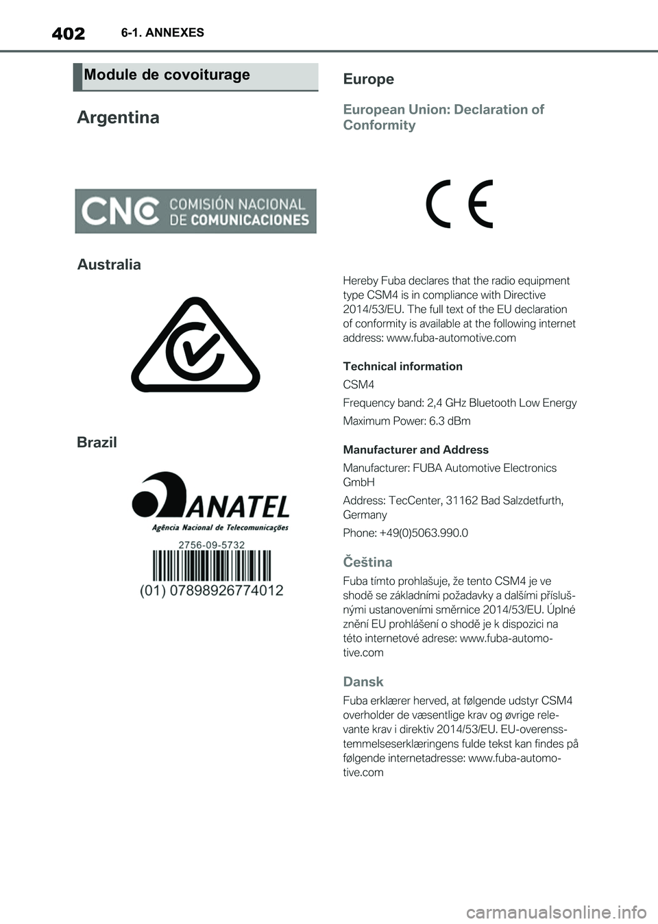 TOYOTA SUPRA 2021 Notices Demploi (in French) 4026-1. ANNEXES
Supra Owners Manual_K (from Nov. 20 Prod.)
Module de covoiturage
Supra_OM_French_OM99X78K.book 402 ページ 2020年8月26日 水曜日 午前11時59分 TOYOTA SUPRA 2021 Notices Demploi (in French) 4026-1. ANNEXES
Supra Owners Manual_K (from Nov. 20 Prod.)
Module de covoiturage
Supra_OM_French_OM99X78K.book 402 ページ 2020年8月26日 水曜日 午前11時59分