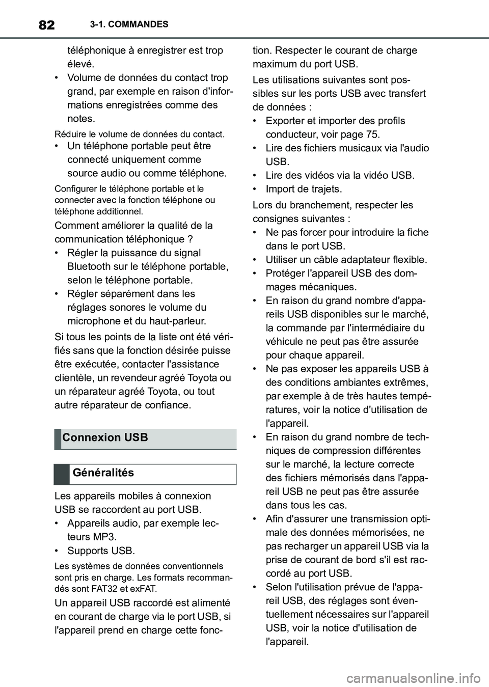 TOYOTA SUPRA 2021  Notices Demploi (in French) 823-1. COMMANDES
Supra Owners Manual_K (from Nov. 20 Prod.)téléphonique à enregistrer est trop 
élevé.
• Volume de données du contact trop 
grand, par exemple en raison dinfor-
mations enre