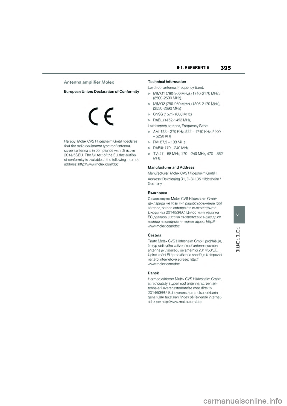 TOYOTA SUPRA 2021  Instructieboekje (in Dutch) 395
6
6-1. REFERENTIE
REFERENTIE
Handleiding Supra_NL (vanaf productiedatum nov. 2020)
Supra_OM_General_OM99X84E_1_2011.book  Page 395  Thursday, October 8, 2020  9:53 AM 