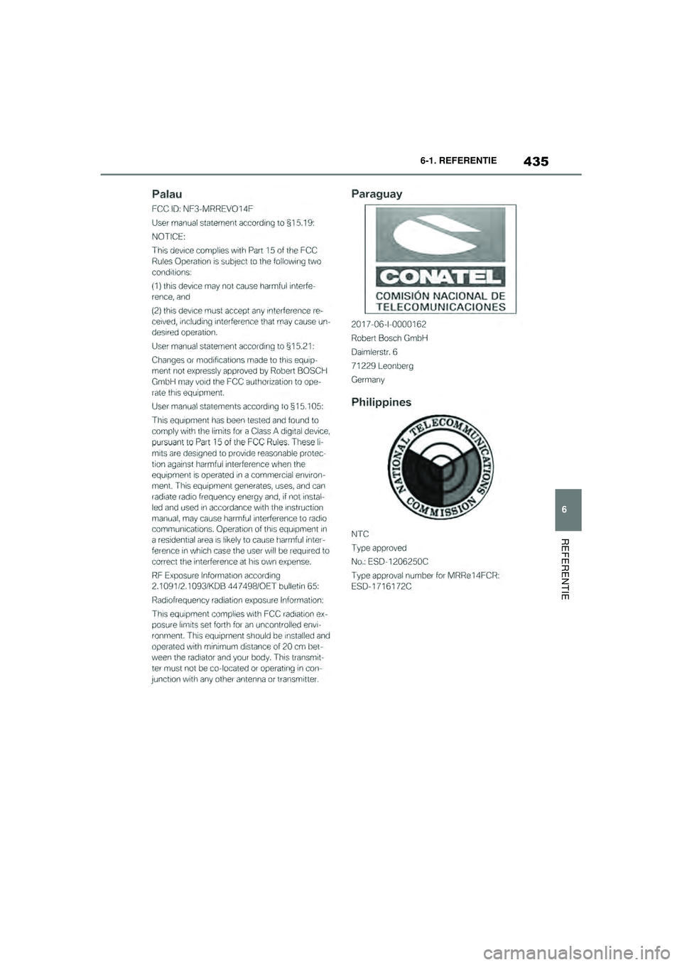 TOYOTA SUPRA 2021  Instructieboekje (in Dutch) 435
6
6-1. REFERENTIE
REFERENTIE
Handleiding Supra_NL (vanaf productiedatum nov. 2020)
Supra_OM_General_OM99X84E_1_2011.book  Page 435  Thursday, October 8, 2020  9:53 AM 
