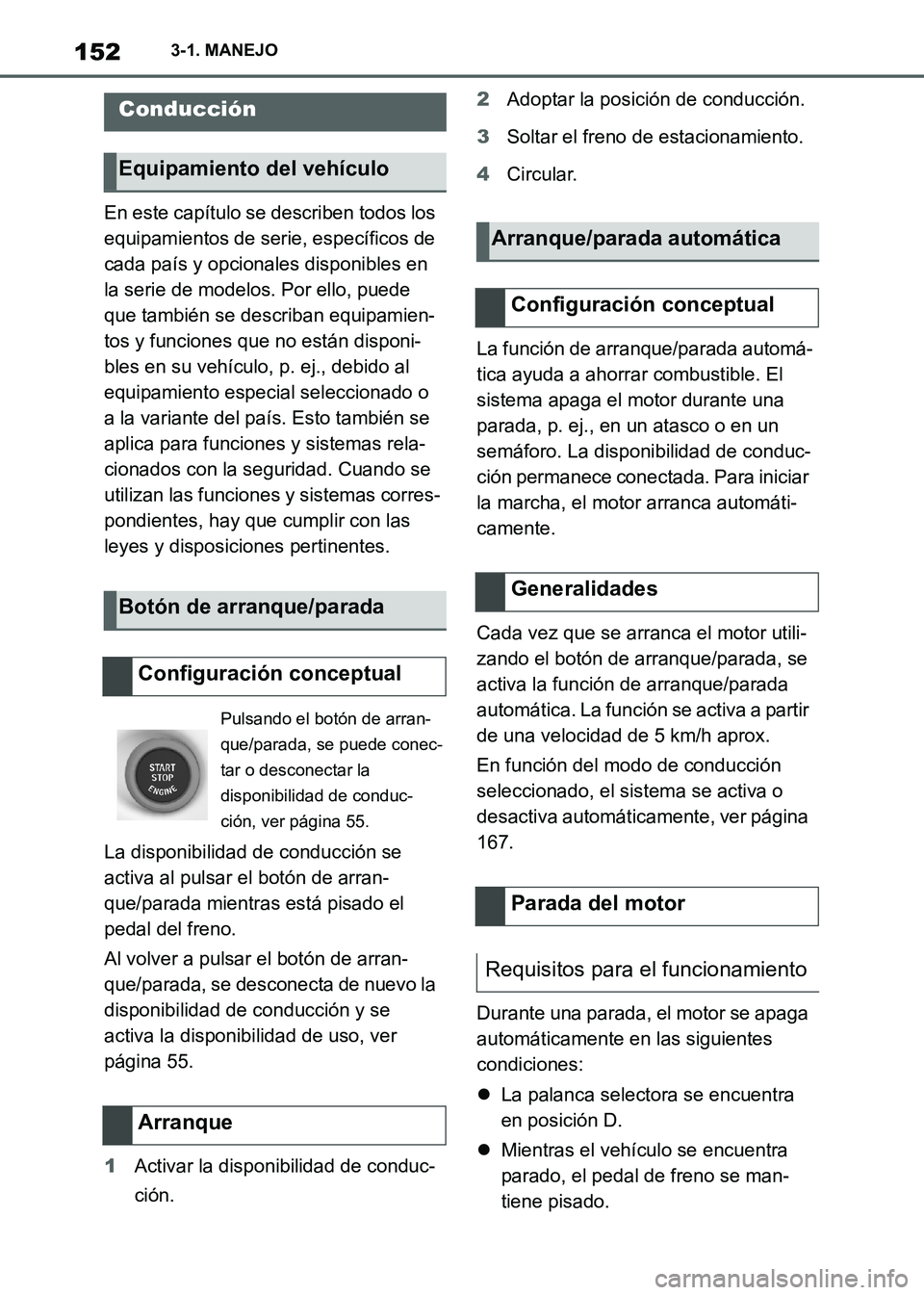 TOYOTA SUPRA 2021 Manuale de Empleo (in Spanish) 1523-1. MANEJO
Supra Owners Manual_S (from Nov. 20 Prod.)En este capítulo se describen todos los
equipamientos de serie, específicos de
cada país y opcionales disponibles en
la serie de modelo TOYOTA SUPRA 2021 Manuale de Empleo (in Spanish) 1523-1. MANEJO
Supra Owners Manual_S (from Nov. 20 Prod.)En este capítulo se describen todos los
equipamientos de serie, específicos de
cada país y opcionales disponibles en
la serie de modelo