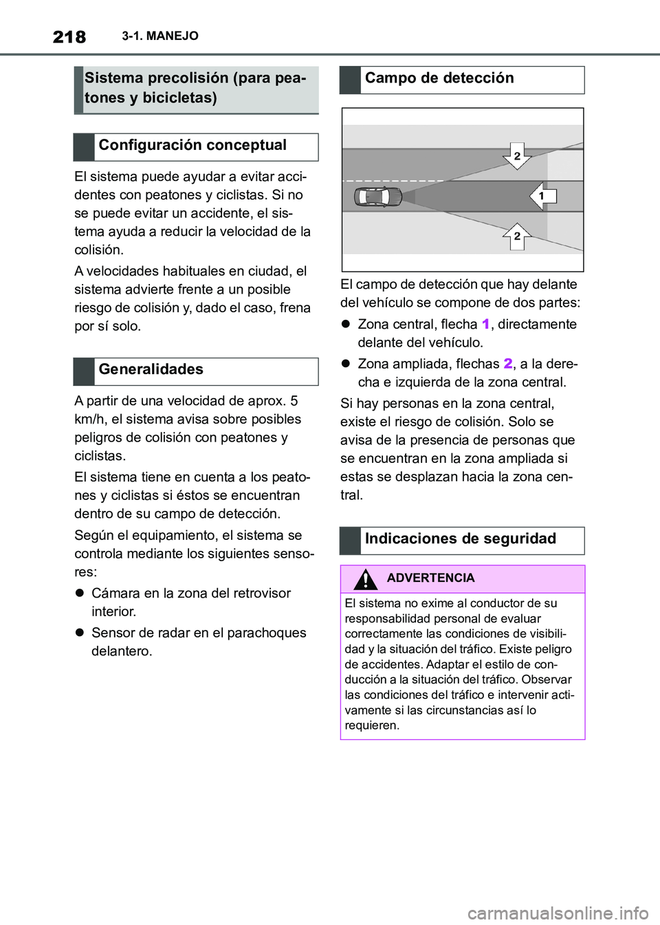 TOYOTA SUPRA 2021 Manuale de Empleo (in Spanish) 2183-1. MANEJO
Supra Owners Manual_S (from Nov. 20 Prod.)El sistema puede ayudar a evitar acci-
dentes con peatones y ciclistas. Si no
se puede evitar un accidente, el sis-
tema ayuda a reducir la TOYOTA SUPRA 2021 Manuale de Empleo (in Spanish) 2183-1. MANEJO
Supra Owners Manual_S (from Nov. 20 Prod.)El sistema puede ayudar a evitar acci-
dentes con peatones y ciclistas. Si no
se puede evitar un accidente, el sis-
tema ayuda a reducir la
