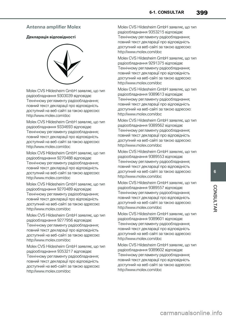 TOYOTA SUPRA 2021 Manuale de Empleo (in Spanish) 399
6 6-1. CONSULTAR
CONSULTAR
Supra Owners Manual_S (from Nov. 20 Prod.)
Supra_OM_Spanish_OM99X80S.book 399 ページ 2020年8月26日 水曜日 午後1時31分 TOYOTA SUPRA 2021 Manuale de Empleo (in Spanish) 399
6 6-1. CONSULTAR
CONSULTAR
Supra Owners Manual_S (from Nov. 20 Prod.)
Supra_OM_Spanish_OM99X80S.book 399 ページ 2020年8月26日 水曜日 午後1時31分