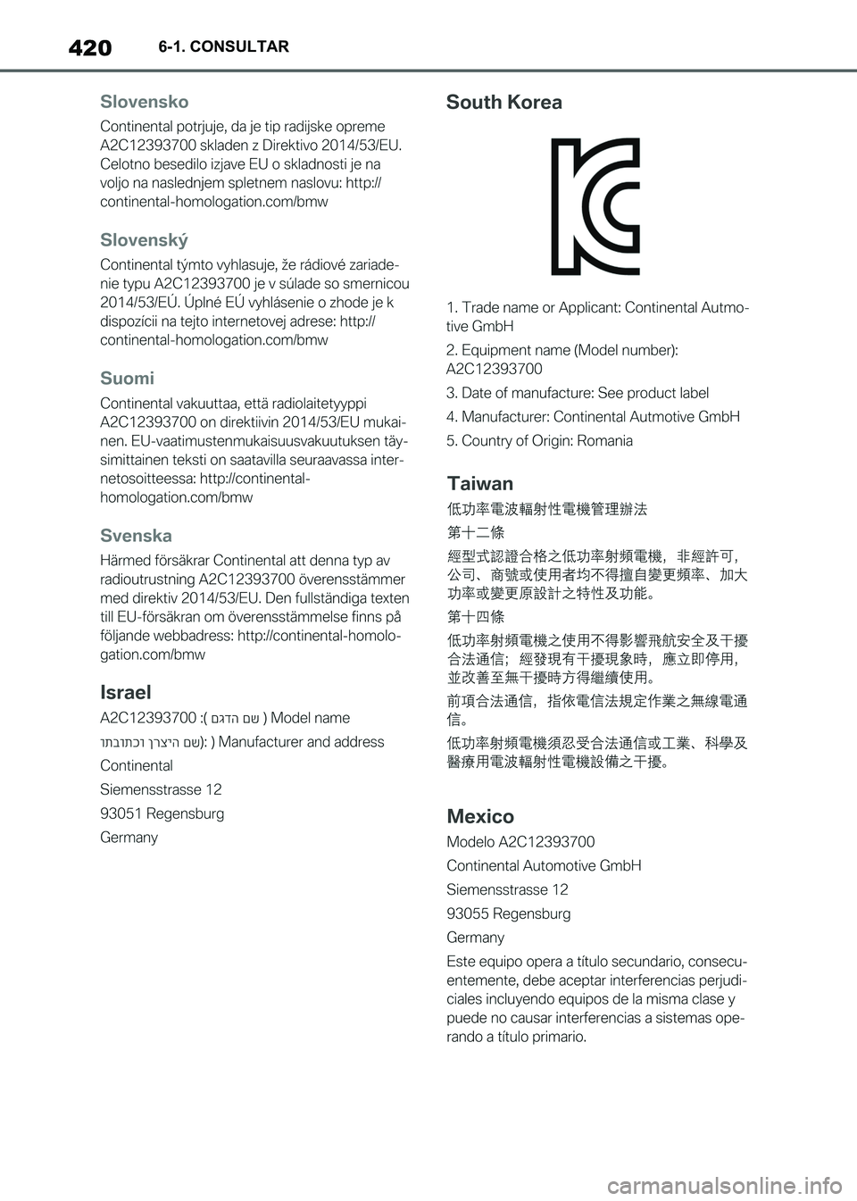 TOYOTA SUPRA 2021 Manuale de Empleo (in Spanish) 4206-1. CONSULTAR
Supra Owners Manual_S (from Nov. 20 Prod.)
Supra_OM_Spanish_OM99X80S.book 420 ページ 2020年8月26日 水曜日 午後1時31分 TOYOTA SUPRA 2021 Manuale de Empleo (in Spanish) 4206-1. CONSULTAR
Supra Owners Manual_S (from Nov. 20 Prod.)
Supra_OM_Spanish_OM99X80S.book 420 ページ 2020年8月26日 水曜日 午後1時31分
