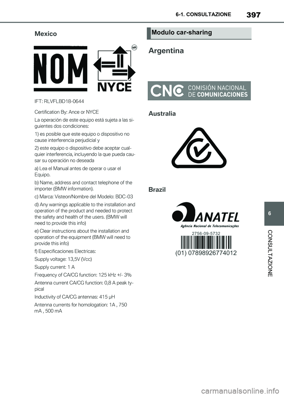 TOYOTA SUPRA 2021 Manuale duso (in Italian) 397
6 6-1. CONSULTAZIONE
CONSULTAZIONE
Supra Owners Manual_L (from Nov. 20 Prod.)
Modulo car-sharing
Supra_OM_Italian_OM99X81L_1_2011.book 397 ページ 2020年8月28日 金曜日 TOYOTA SUPRA 2021 Manuale duso (in Italian) 397
6 6-1. CONSULTAZIONE
CONSULTAZIONE
Supra Owners Manual_L (from Nov. 20 Prod.)
Modulo car-sharing
Supra_OM_Italian_OM99X81L_1_2011.book 397 ページ 2020年8月28日 金曜日